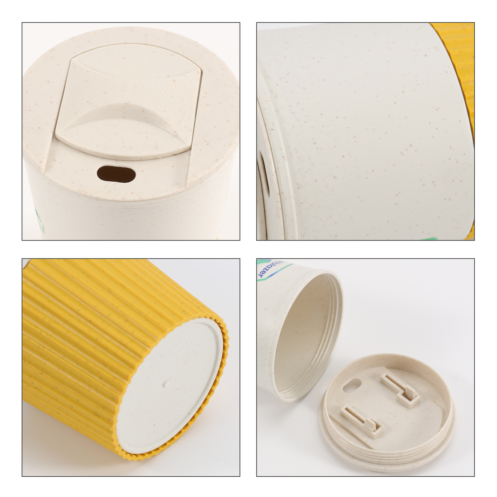 380ML Wheat Straw Water Cup with Lid - Image 7