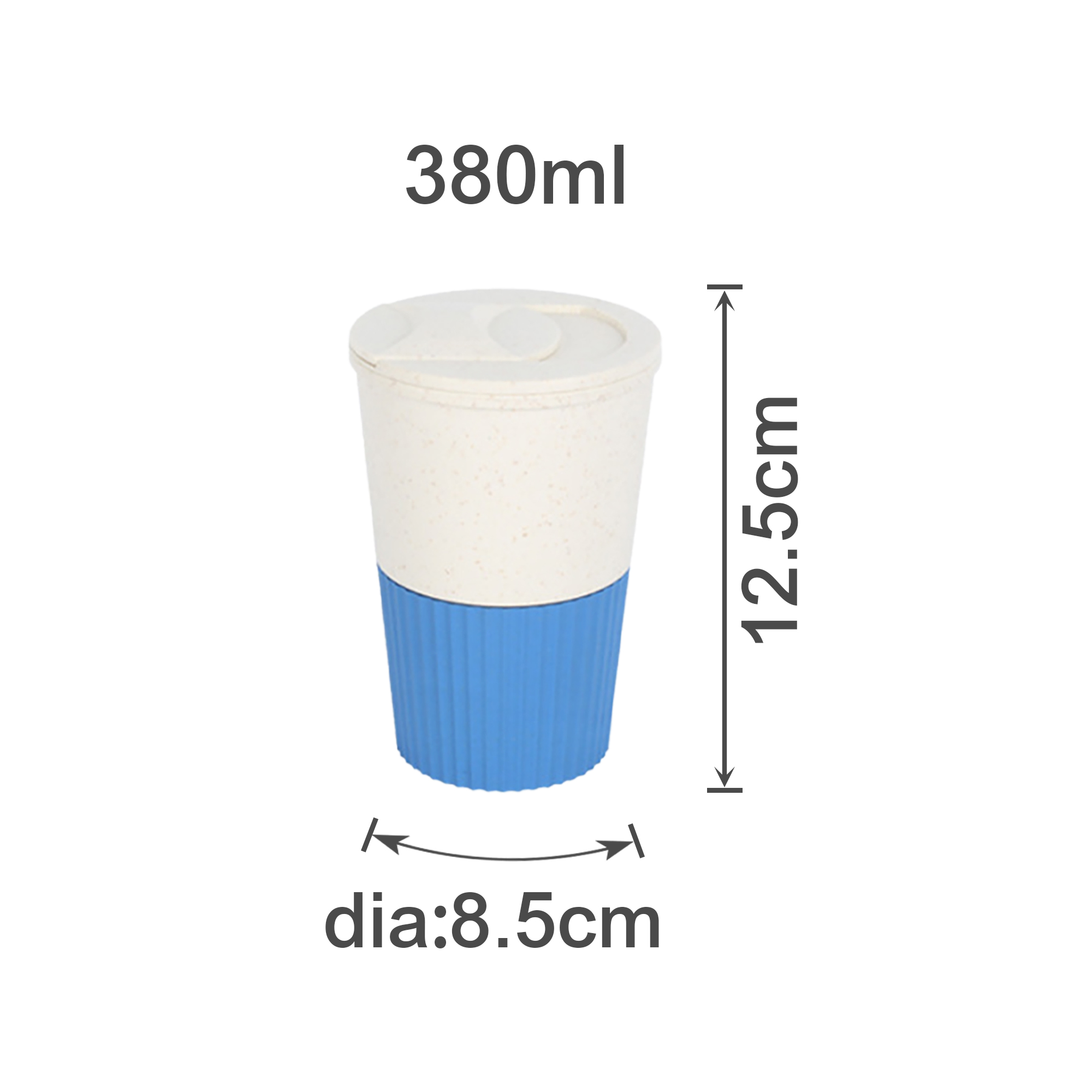380ML Wheat Straw Water Cup with Lid - Image 5