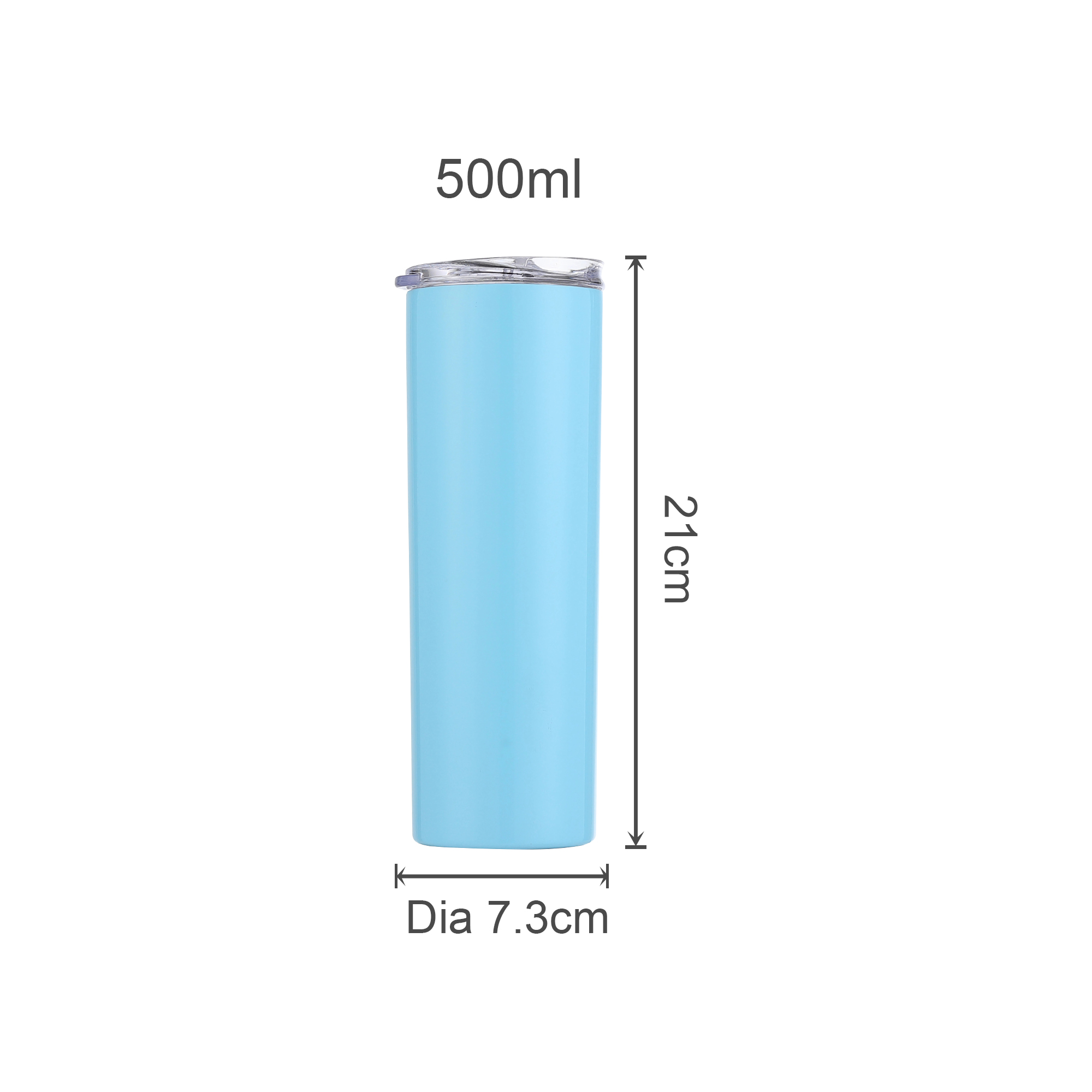 580ML U-shaped Double Wall Stainless Steel Cup with Lid - Image 8