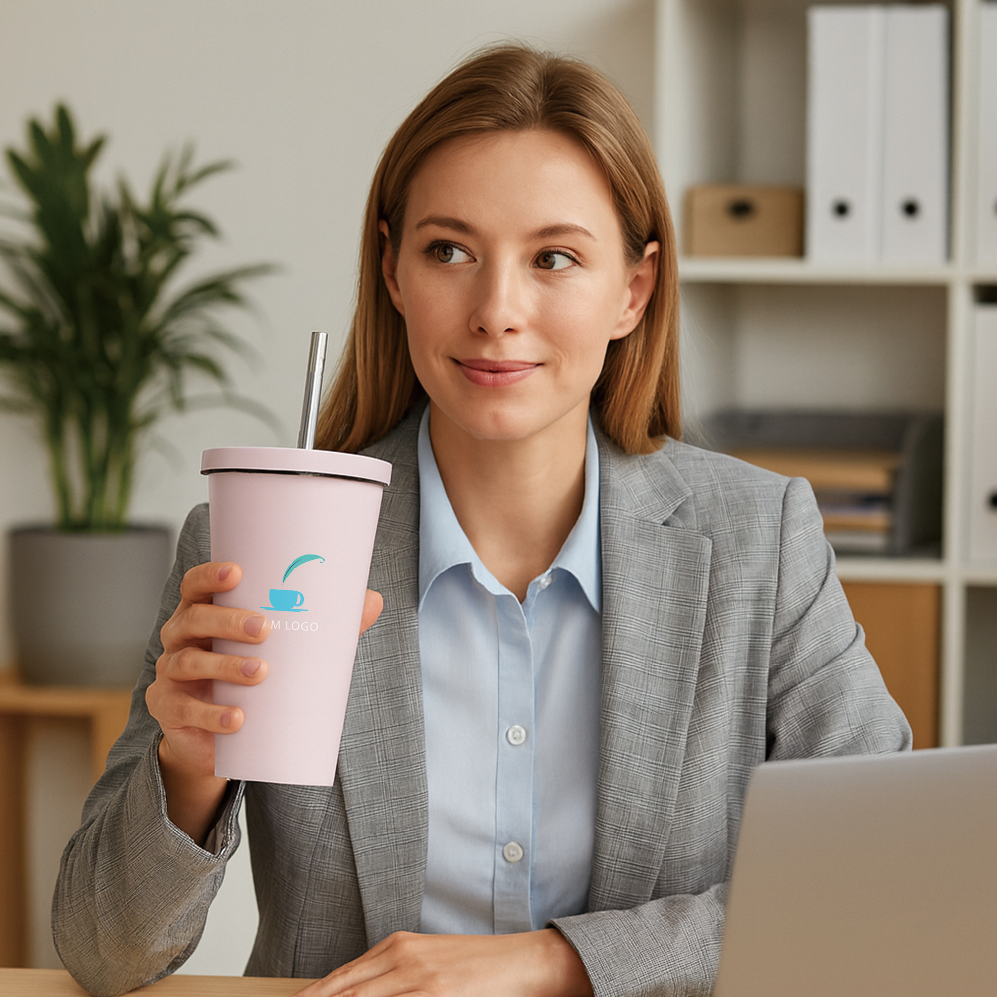 480ML/650ML Double Wall Stainless Steel Tumbler with Straw - Image 12