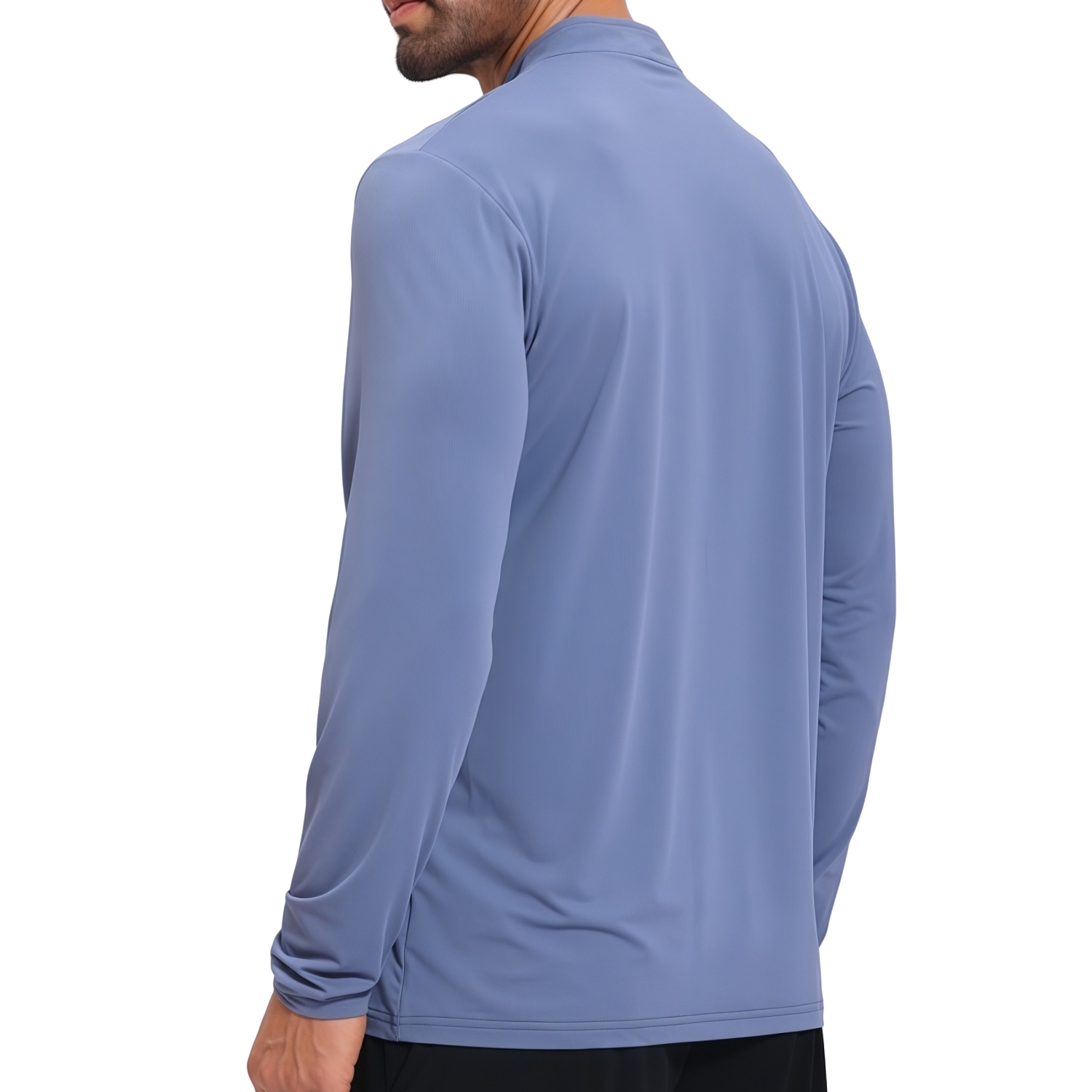 Polyester Spandex Sublimated Stand-Up Collar 1/4 Zip Splicing Long Sleeves Shirt - Image 2