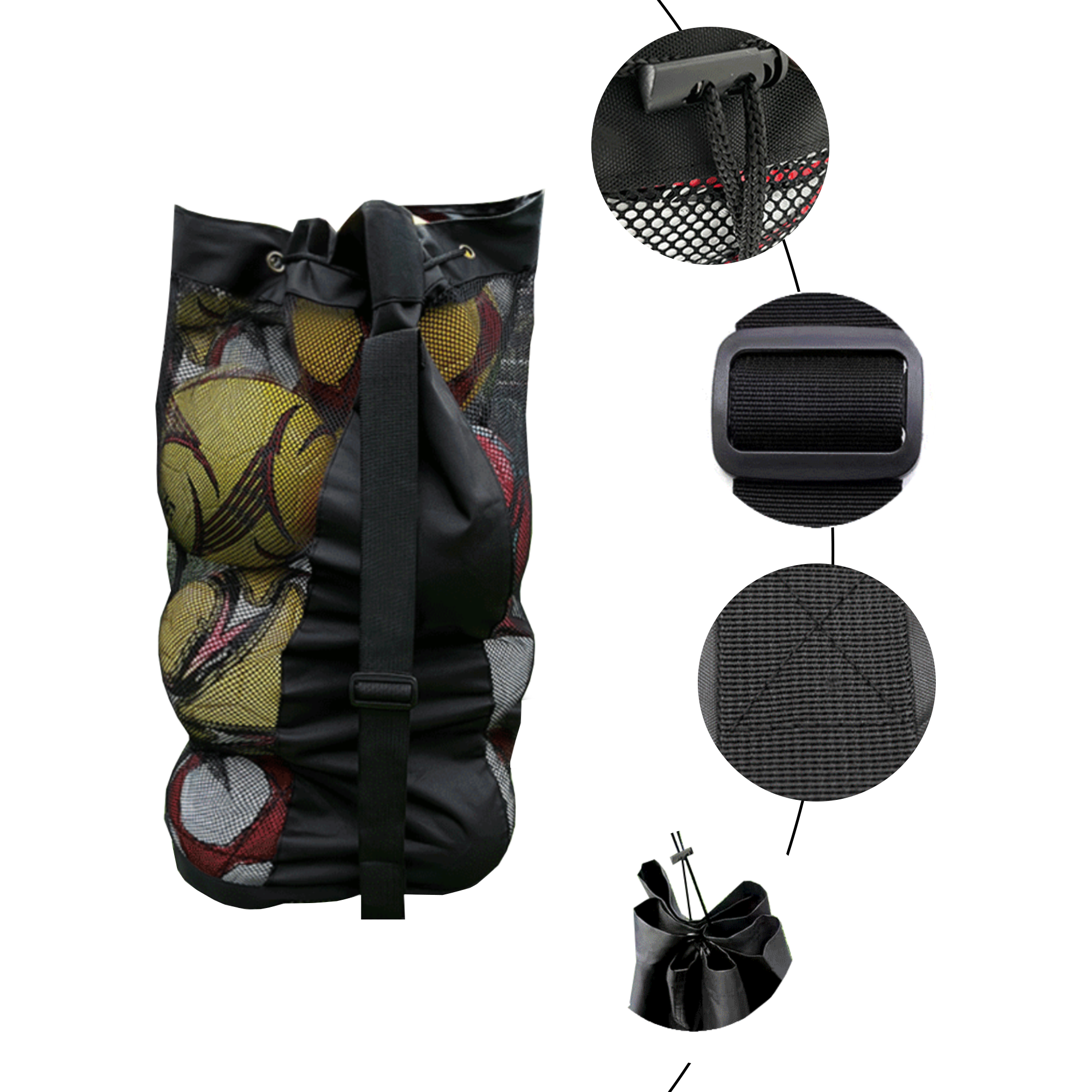 Drawstring Mesh Ball Bag - Image 6