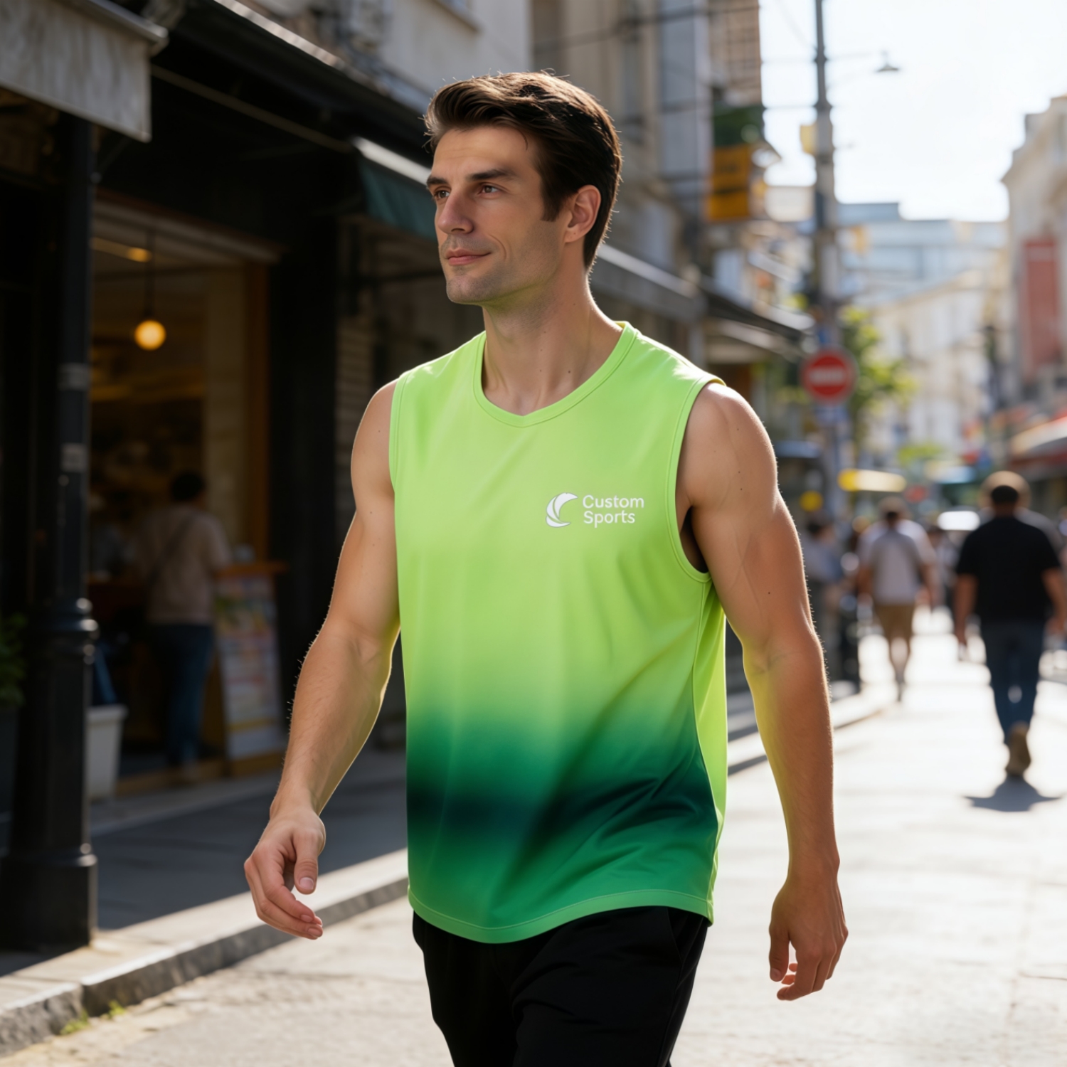 100% Polyester Micro Mesh Sublimated Crew Neck Sleeveless Loose Singlet - Image 3