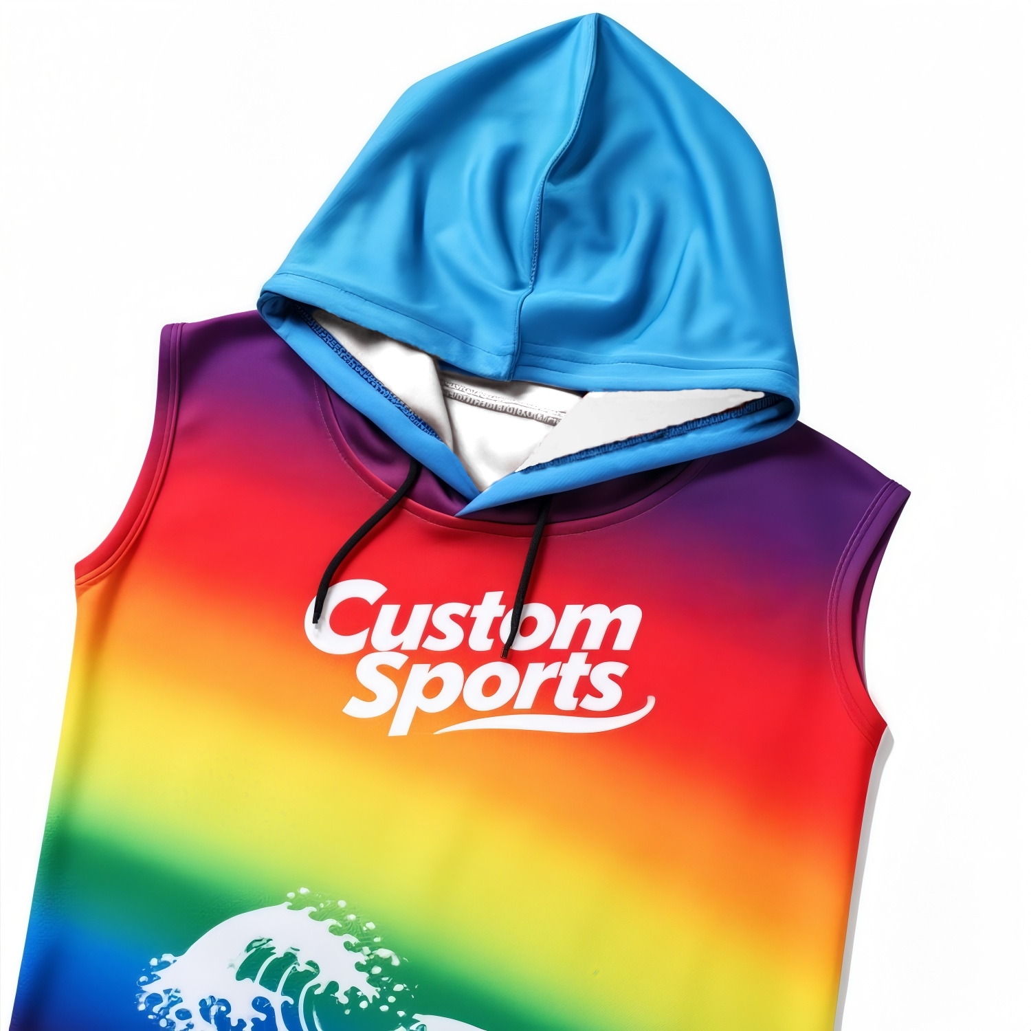 100% Polyester Micro Mesh Sublimated Sleeveless Hoodie - Image 4