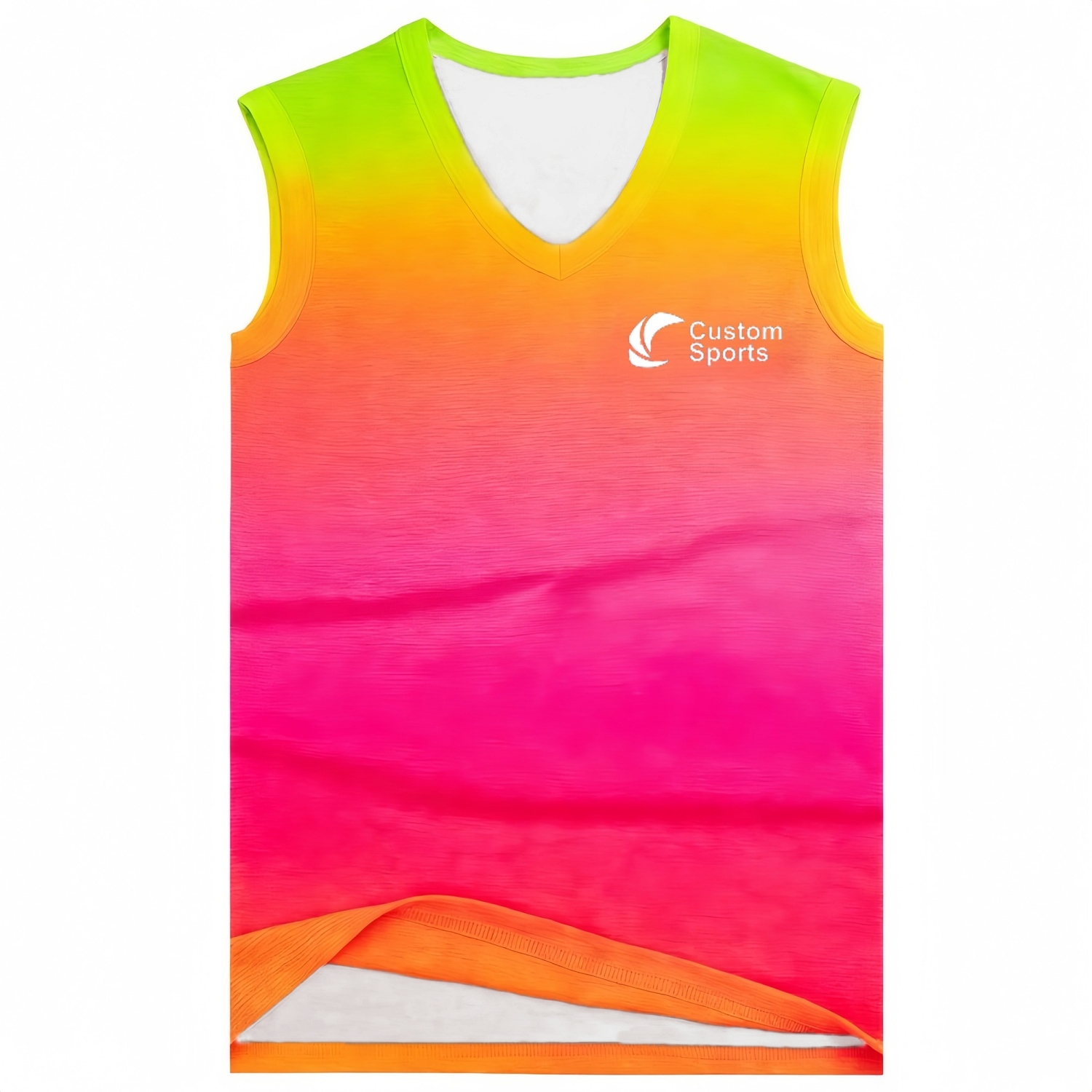 100% Polyester Micro Mesh Sublimated V-Neck Singlet - Image 3
