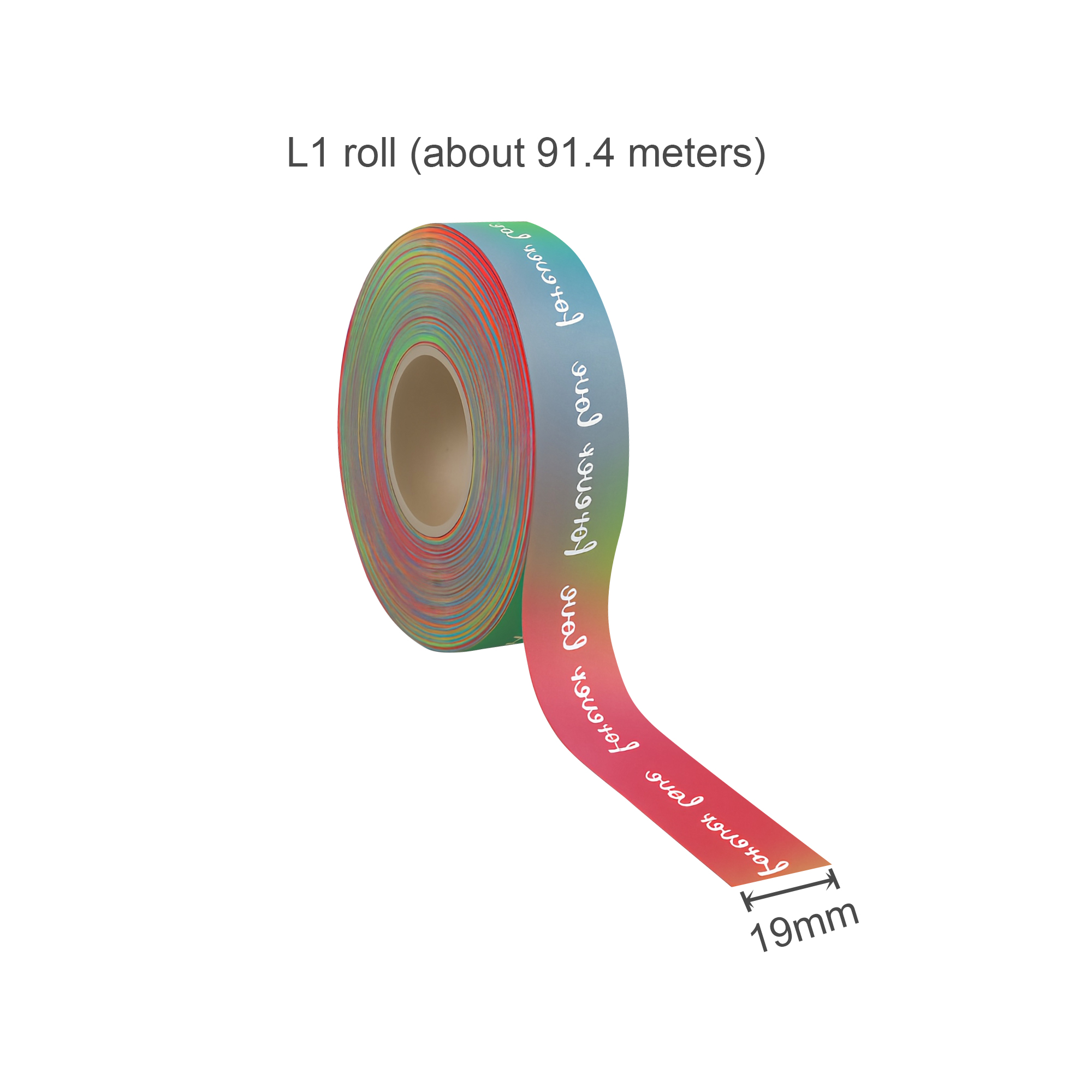 19mm Rainbow Satin Polyester Ribbon - Image 3