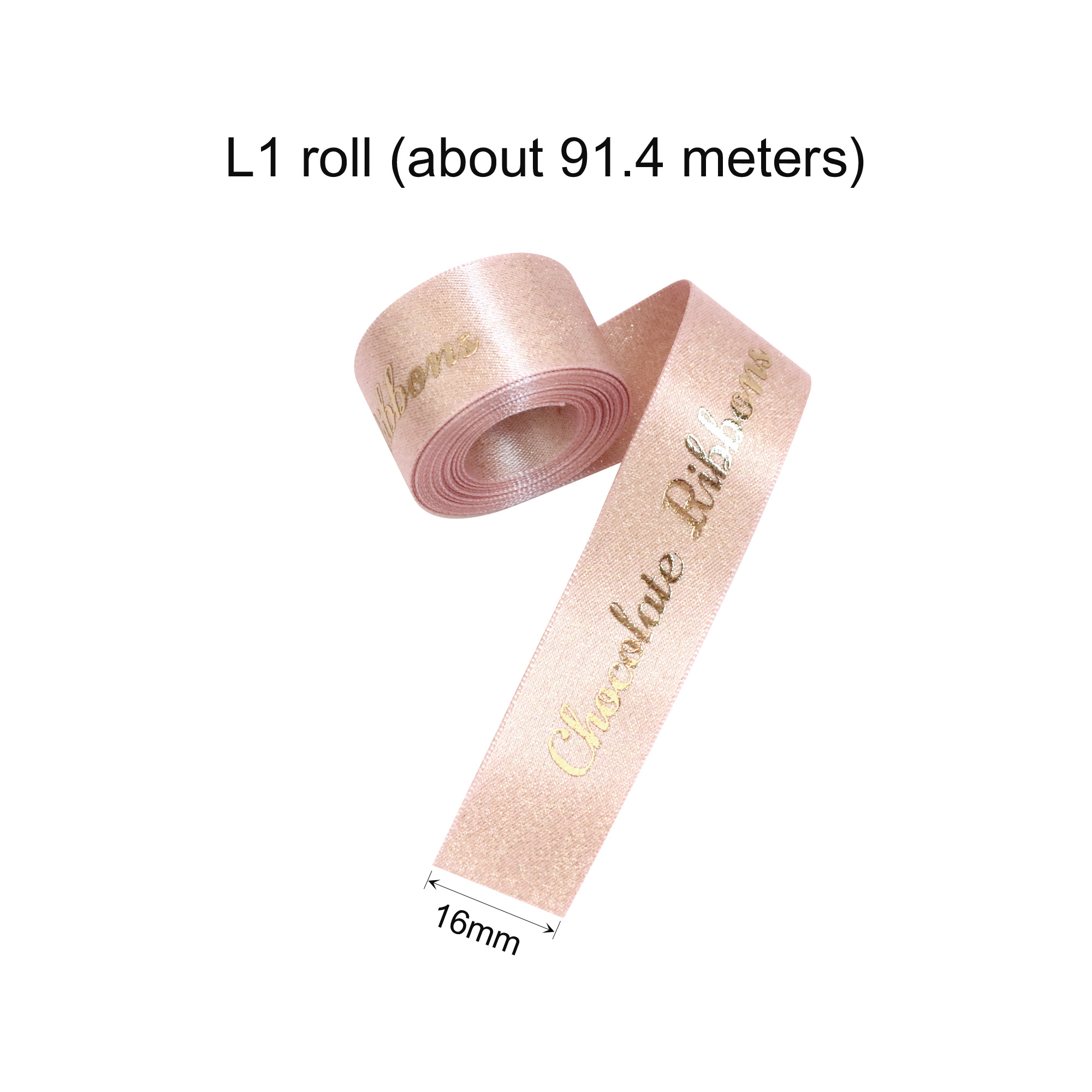 16mm Glitter Gold Purl Satin Ribbon - Image 4