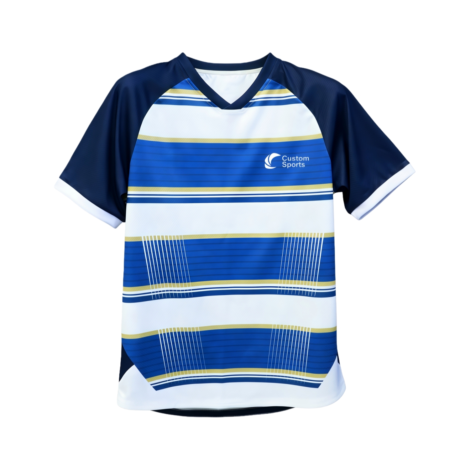 100% Polyester Micro Mesh Sublimated Asymmetric Bottom Hem V-Neck Raglan Tee Shirt - Image 4