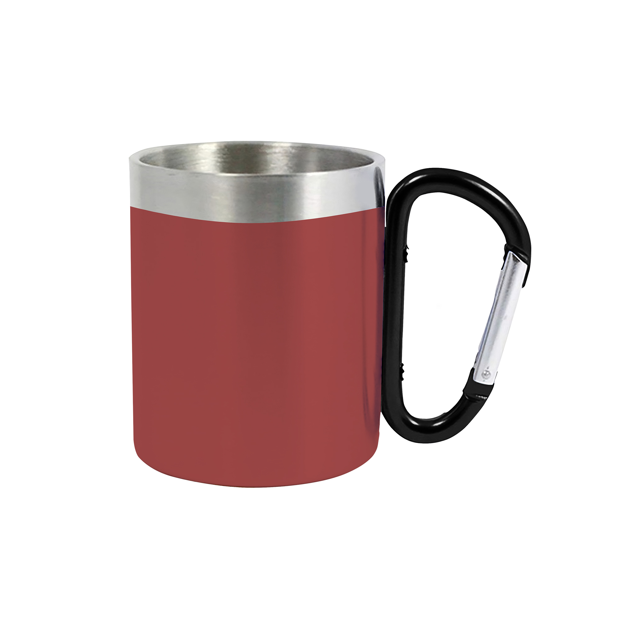 200ML Recycled Stainless Steel Double Walled Mug with Carabiner Handle - Image 5