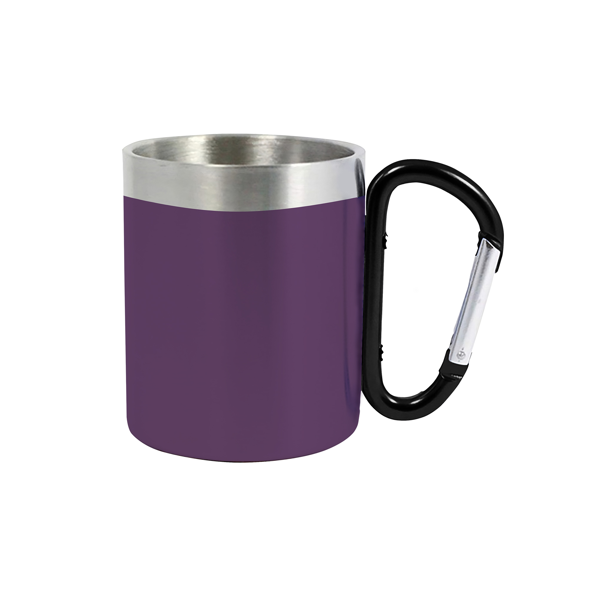 200ML Recycled Stainless Steel Double Walled Mug with Carabiner Handle - Image 4