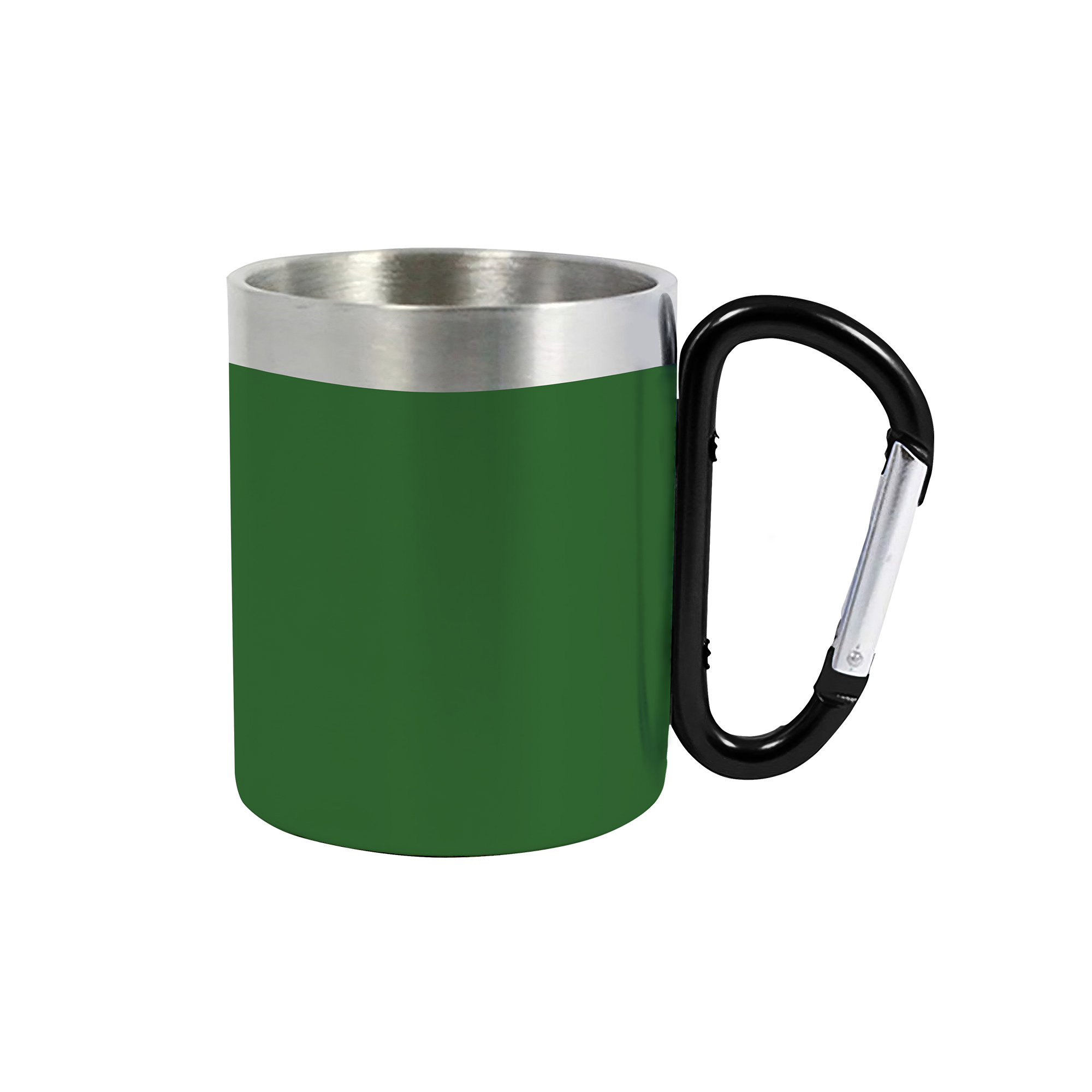 200ML Recycled Stainless Steel Double Walled Mug with Carabiner Handle - Image 3