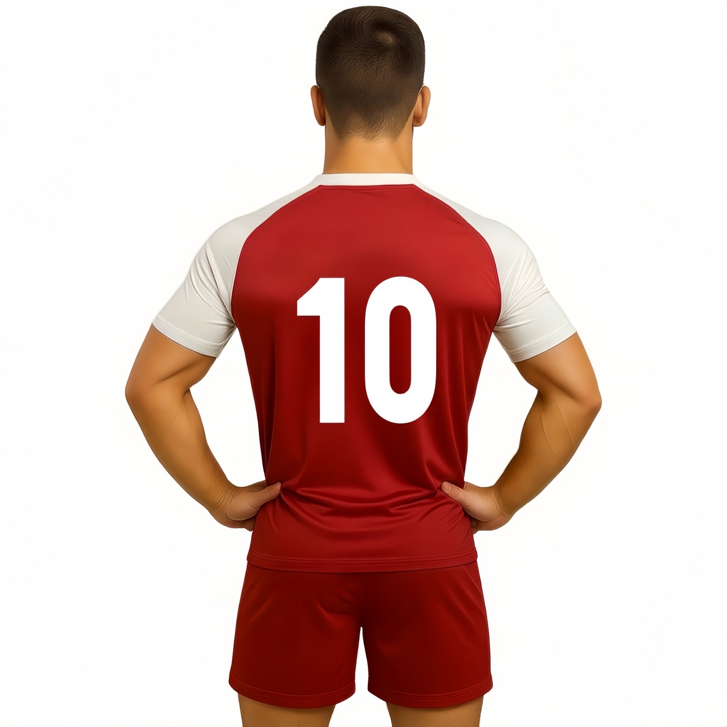 100% Polyester Micro Mesh Sublimated V-Neck Raglan Sport Tee Shirt - Image 3