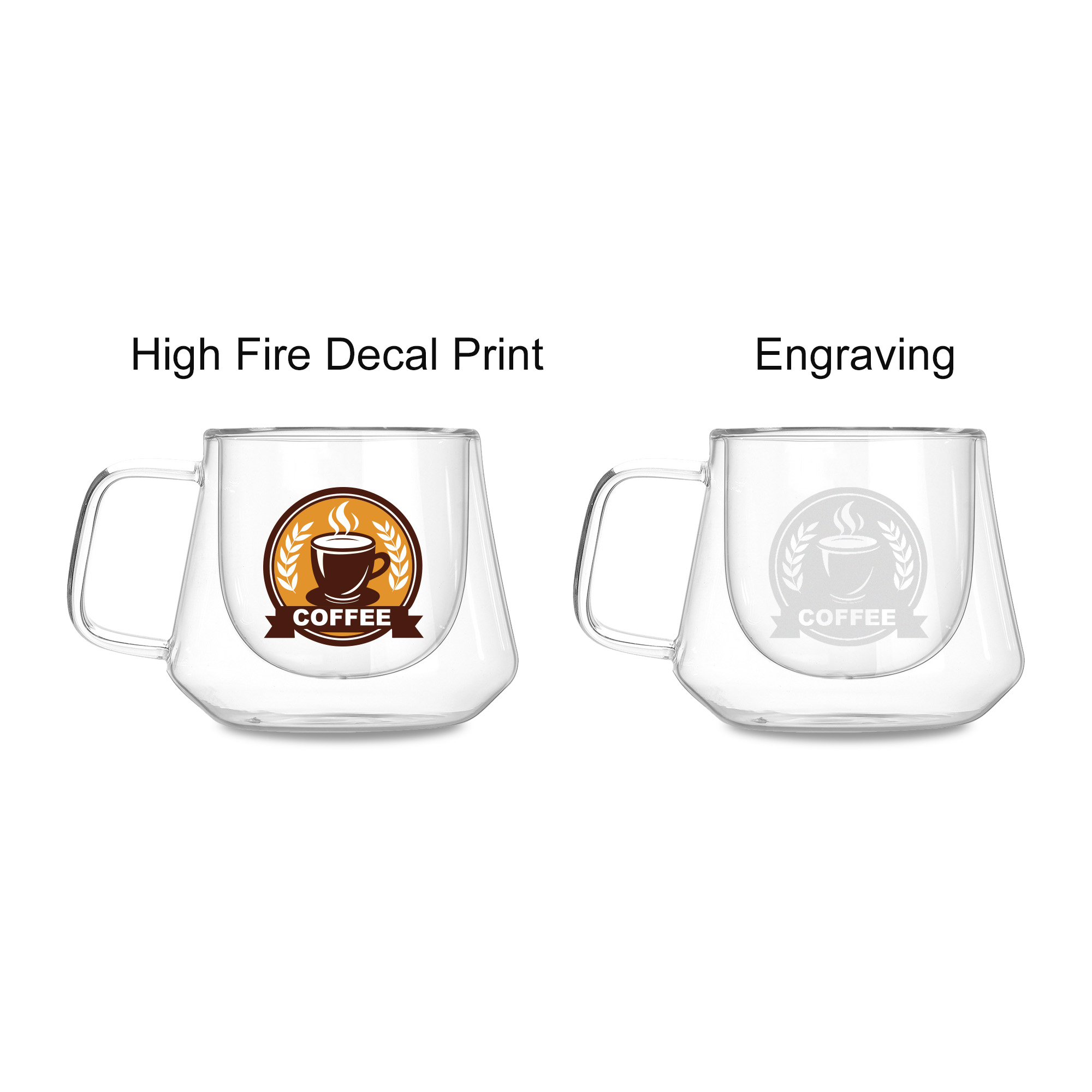 Diamond Double Wall Glass Mug - Image 4
