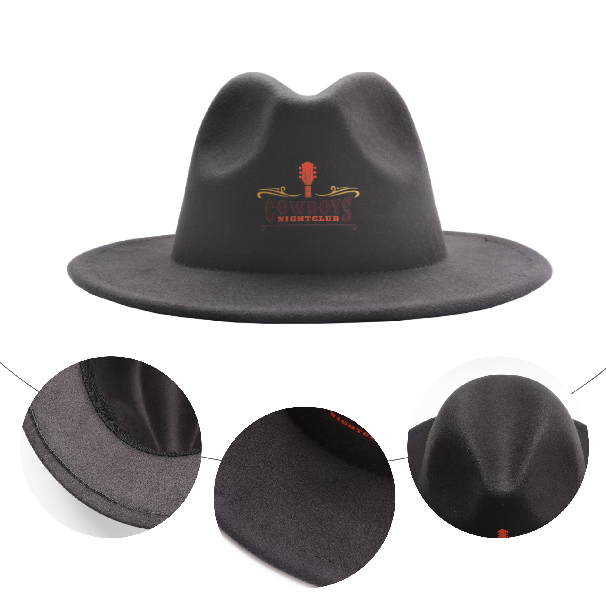 Felt Wide Brim Fedora Hat - Image 10