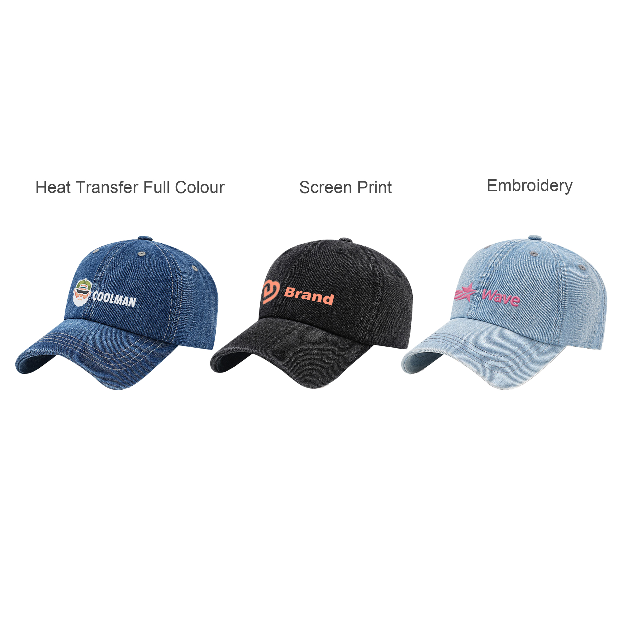 6 Panel Denim Baseball Cap - Image 6