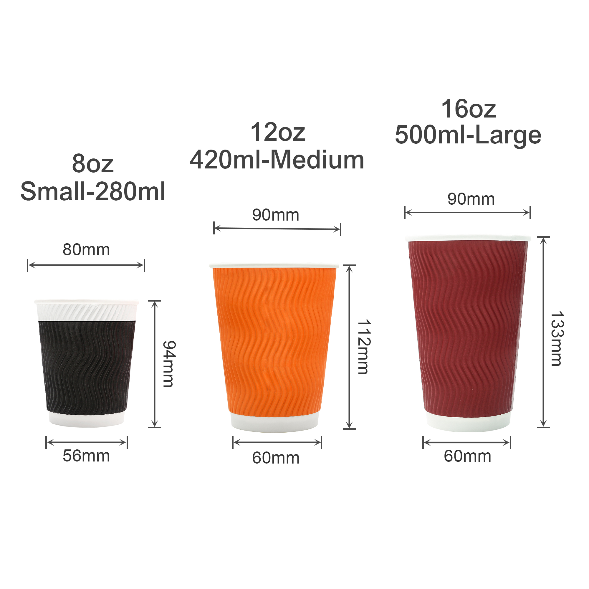 Custom Disposable Corrugated Double Wall Paper Cups - Image 5