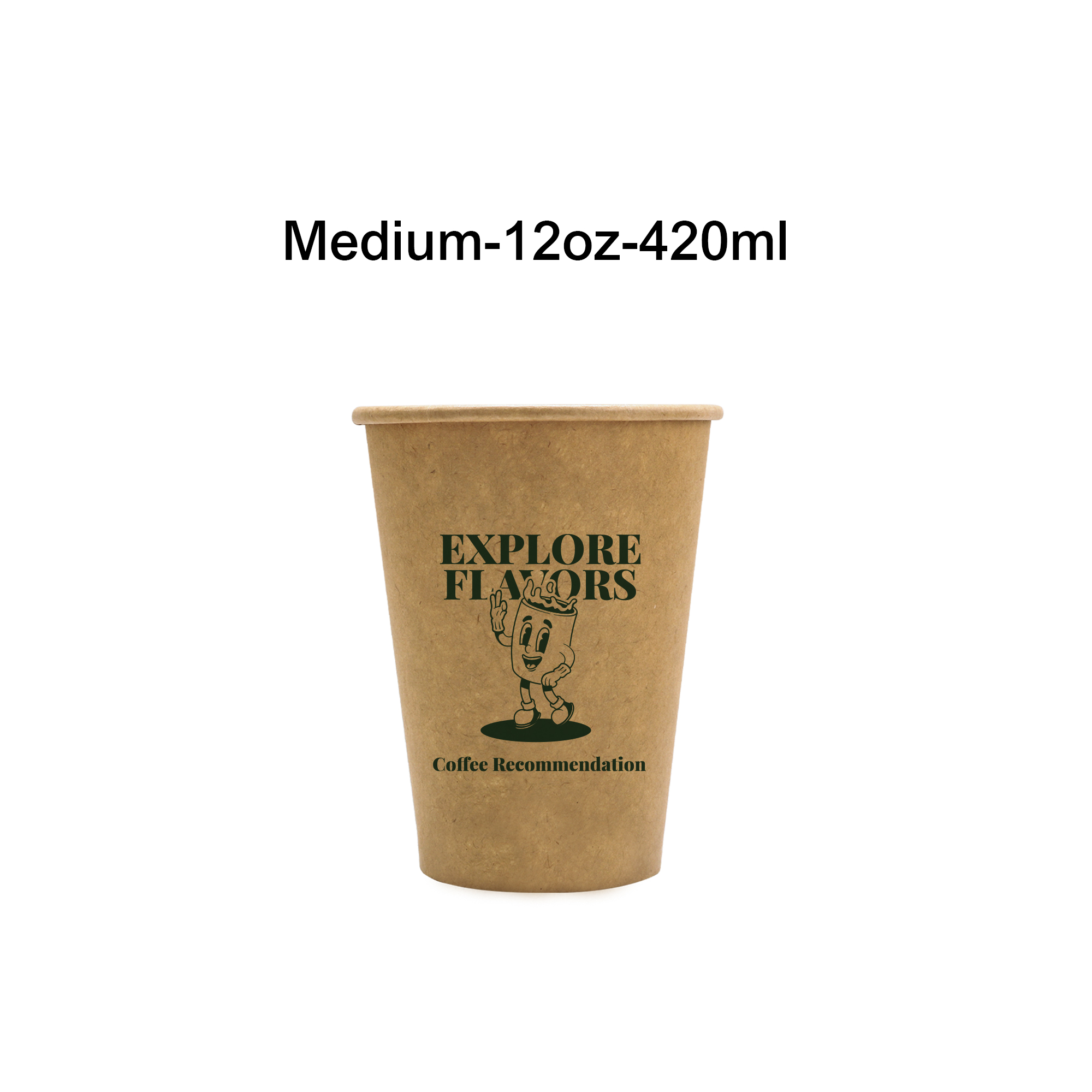 PLA Single Wall Compostable Kraft Paper Cups - Image 3