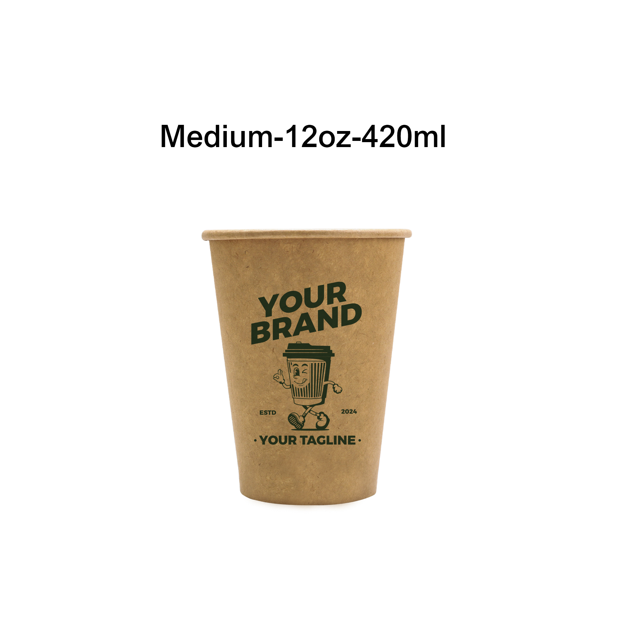 Home Compostable Aqueous Single Wall Kraft Paper Cups - Image 3