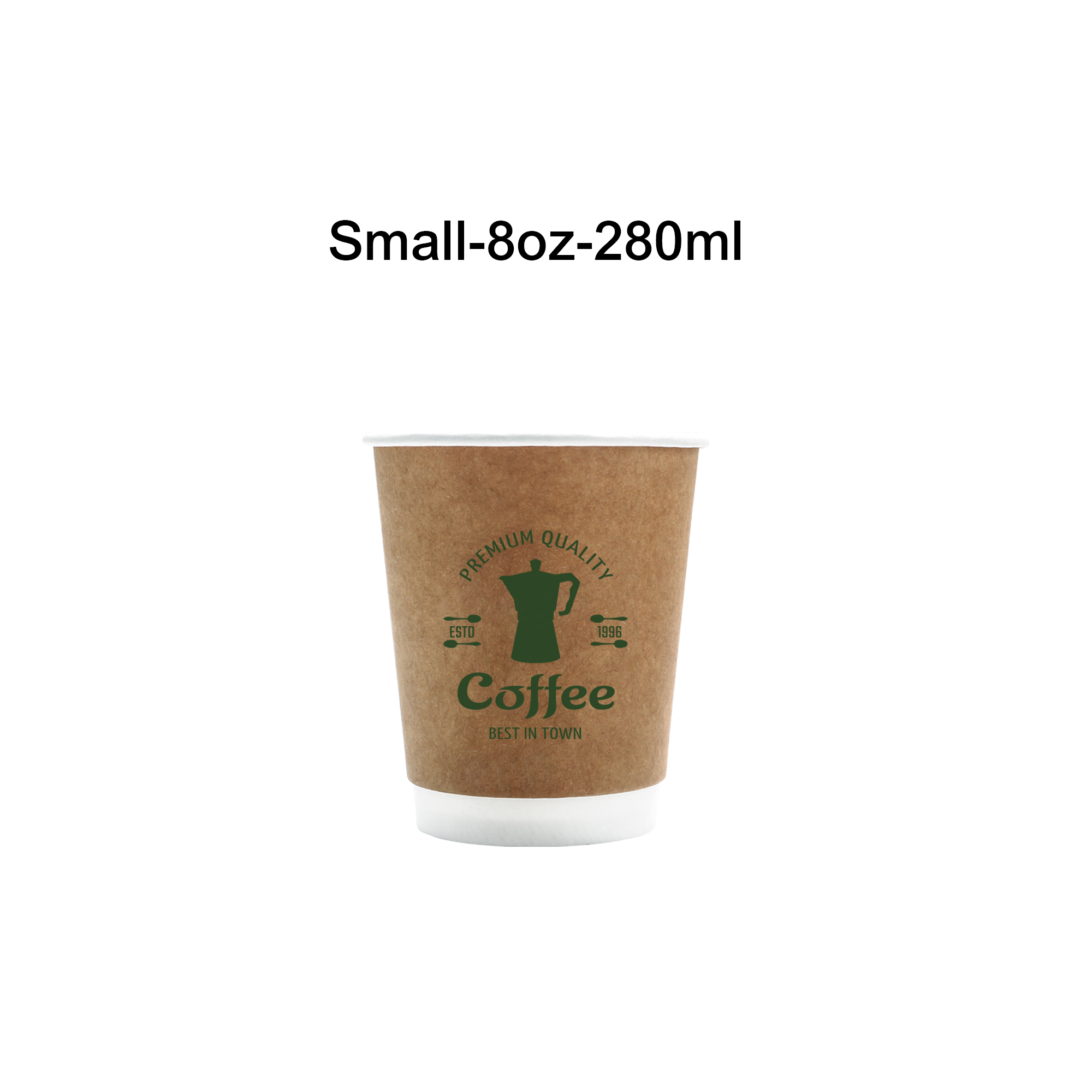 PLA Double Wall Compostable Kraft Paper Cups - Image 2