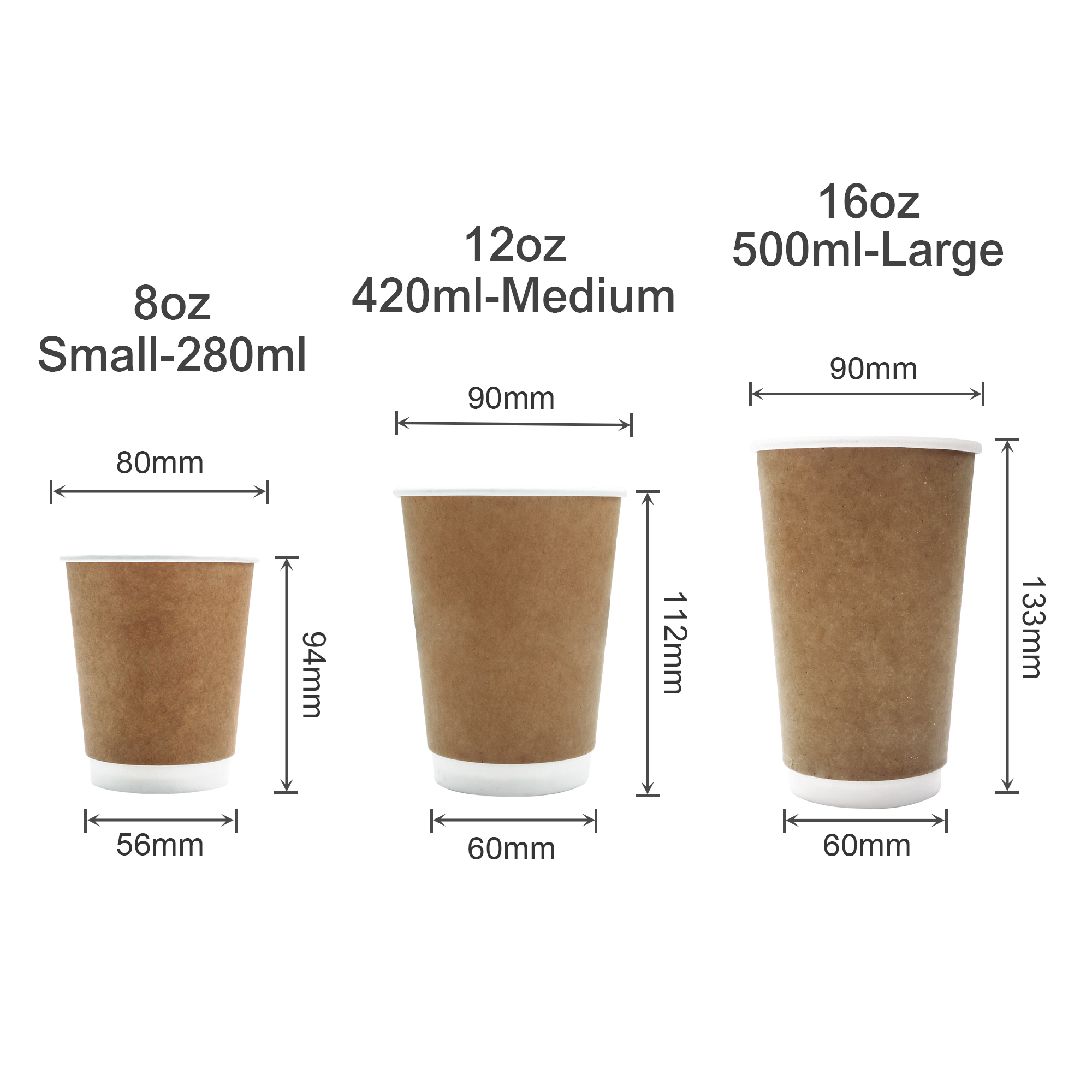 PLA Double Wall Compostable Kraft Paper Cups - Image 5
