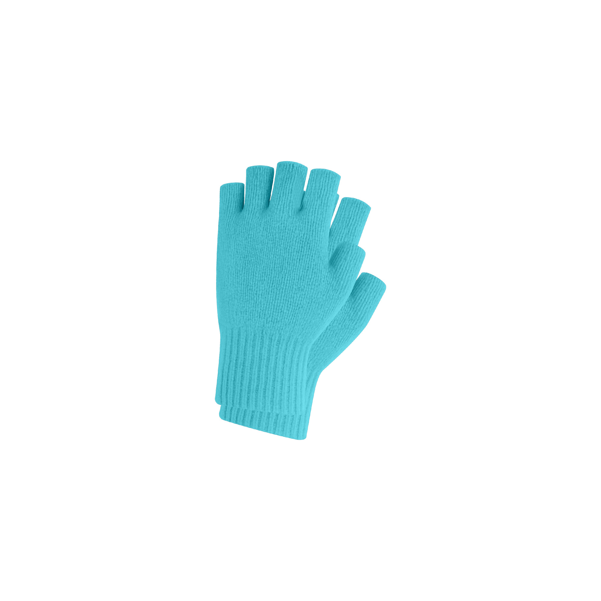 Kids Plain Knitted Fingerless Gloves with Woven Label - Image 13