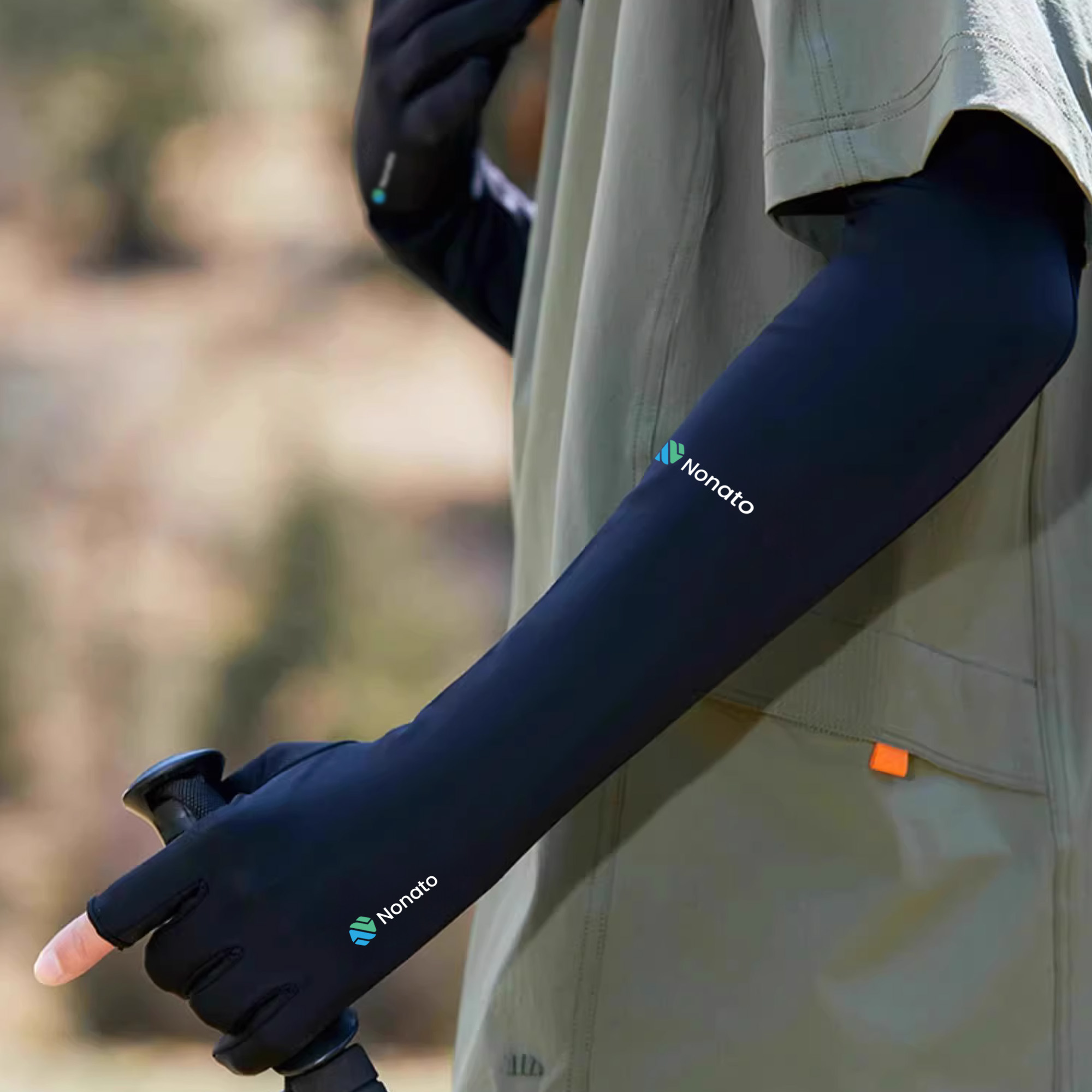 Long Sleeve Sun Protective Gloves with 2 Open Fingers - Image 8