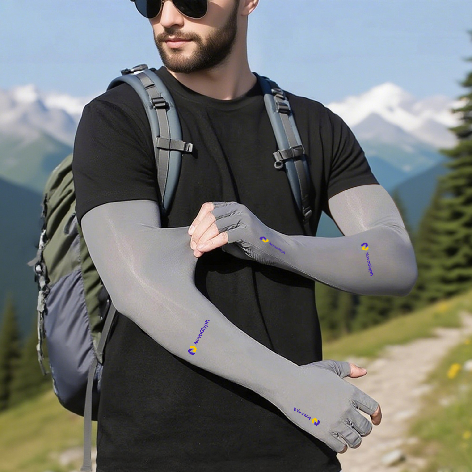 Long Sleeve Sun Protective Fingerless Gloves - Image 8