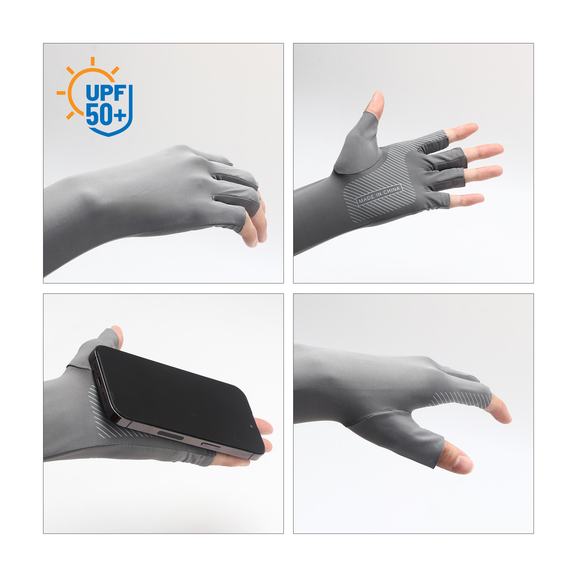 Long Sleeve Sun Protective Fingerless Gloves - Image 7