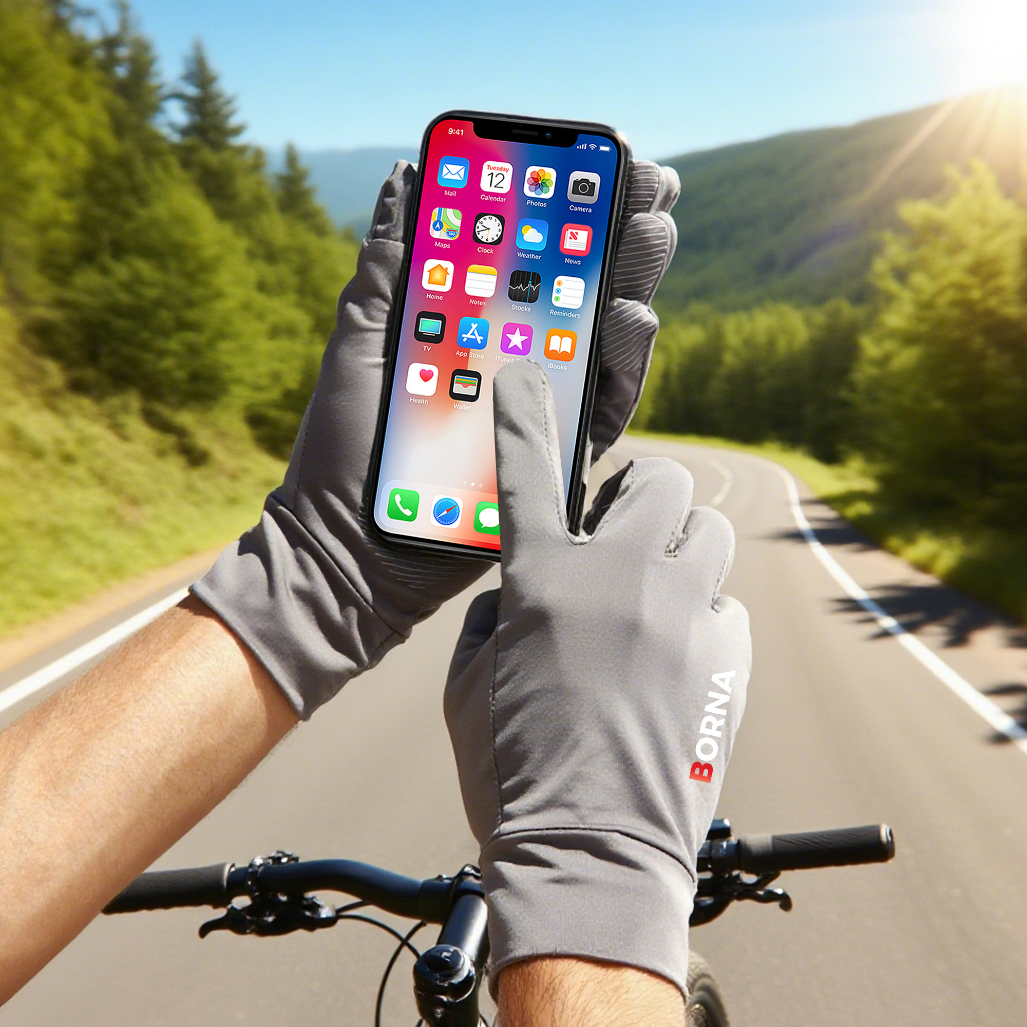 Sun Protective Touchscreen Full Finger Gloves - Image 8