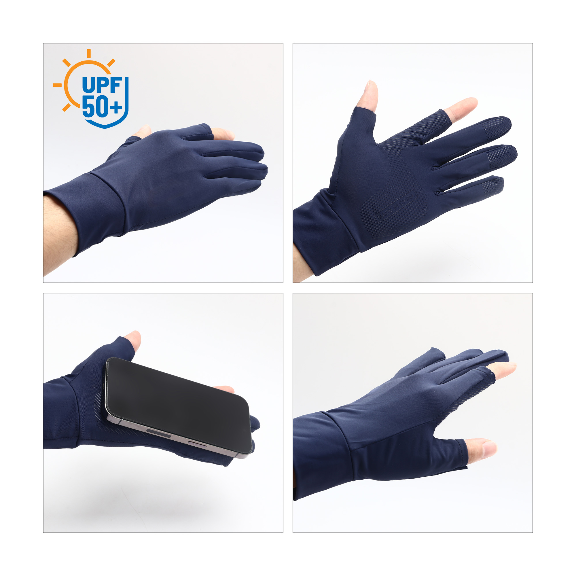 Sun Protective Gloves with 2 Open Fingers - Image 7
