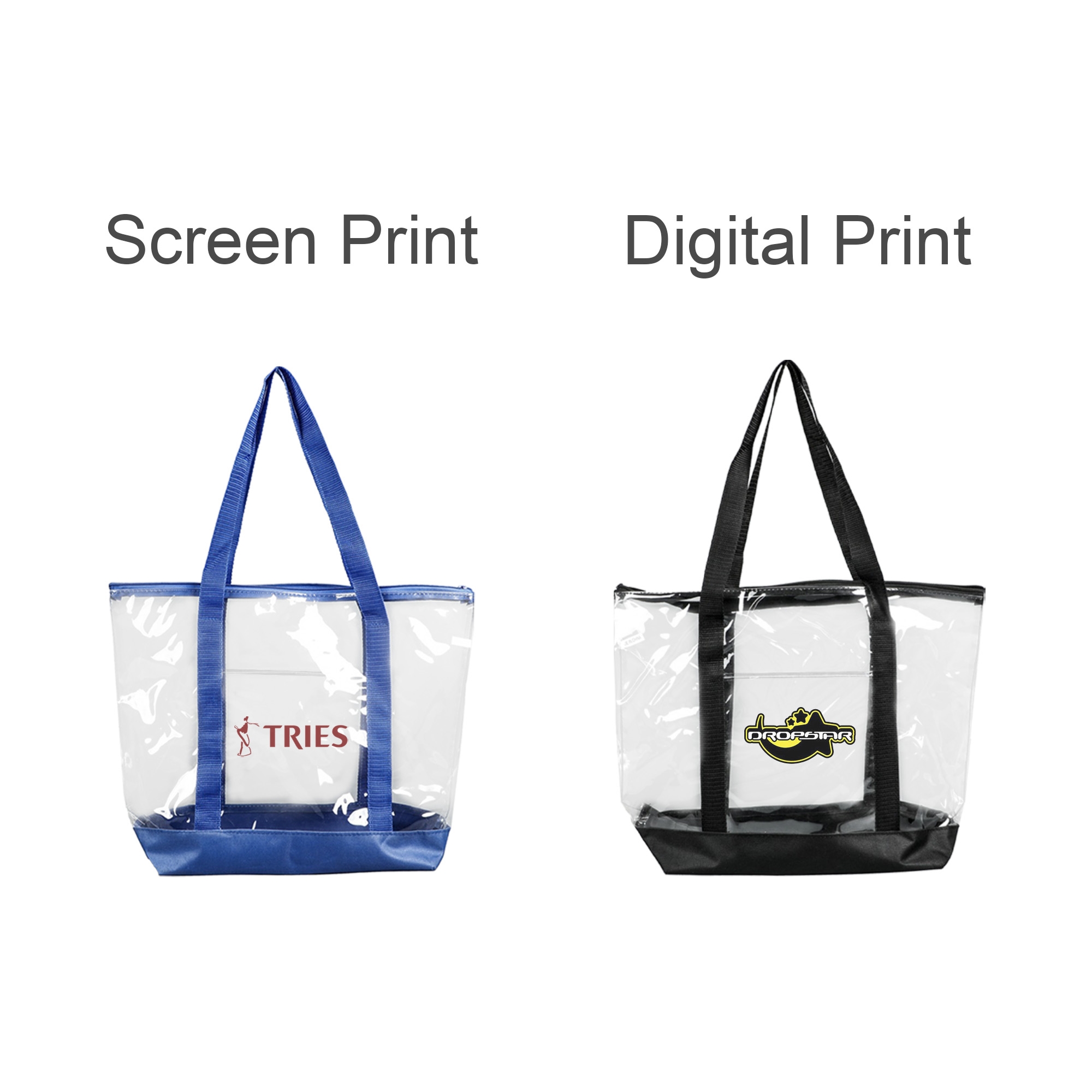 Large Clear Zippered Tote Bag - Image 6