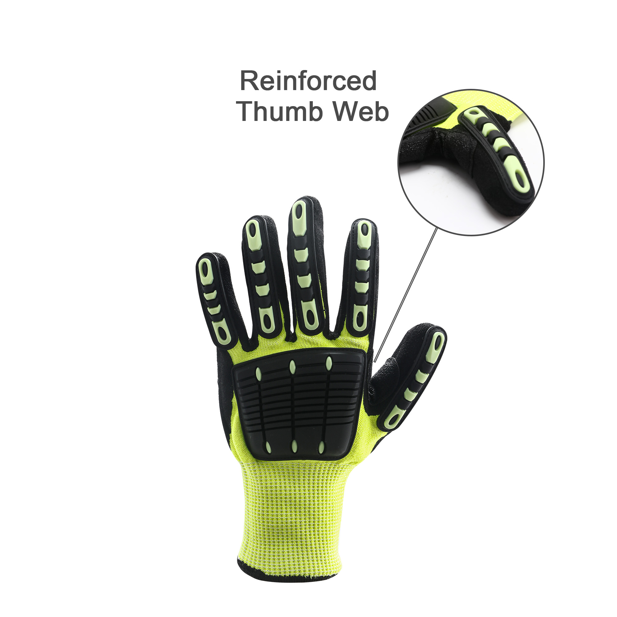 Heavy Duty Safety Work Gloves With Reinforced Thumb Web - Image 7