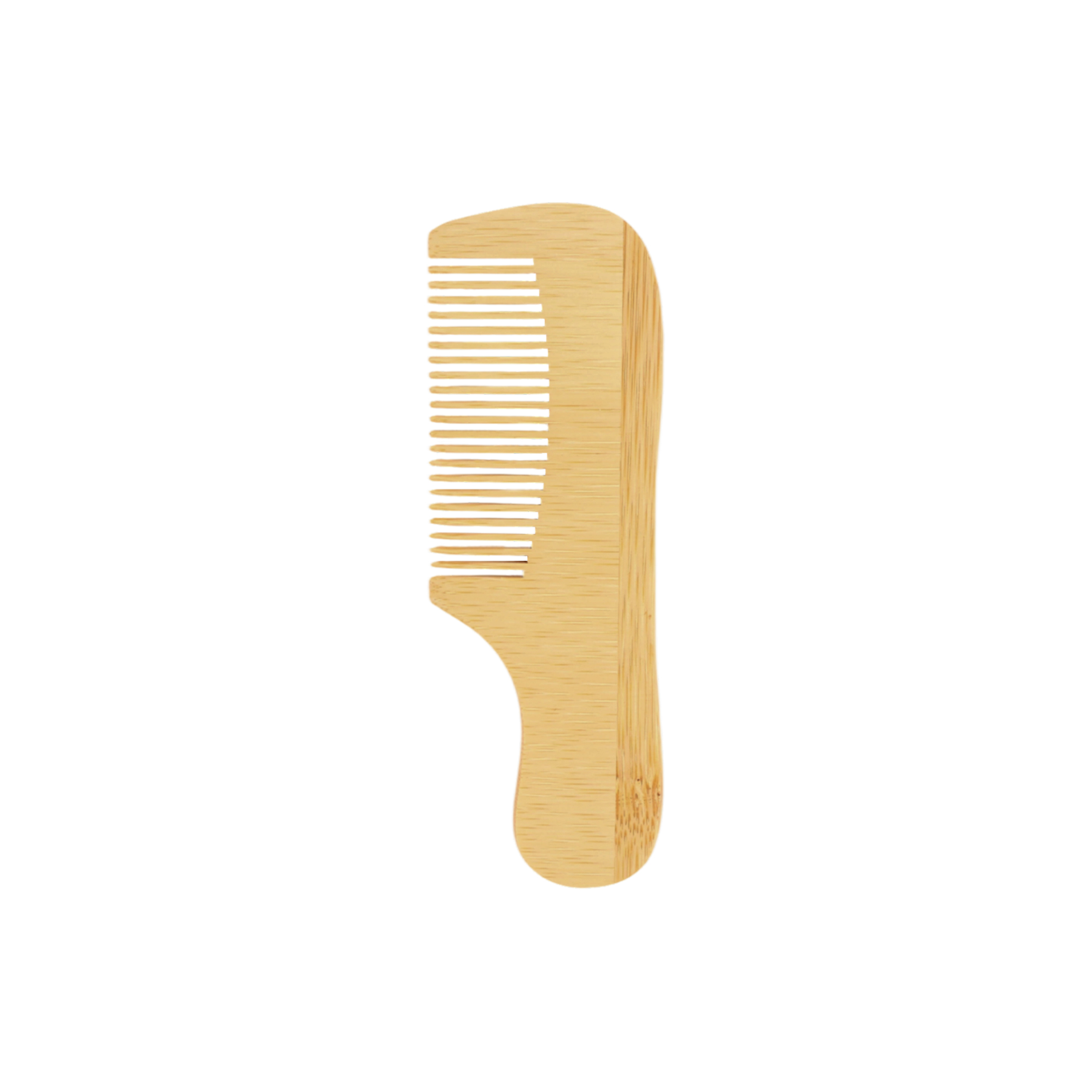 Natural Small Bamboo Comb With Handle - Image 3