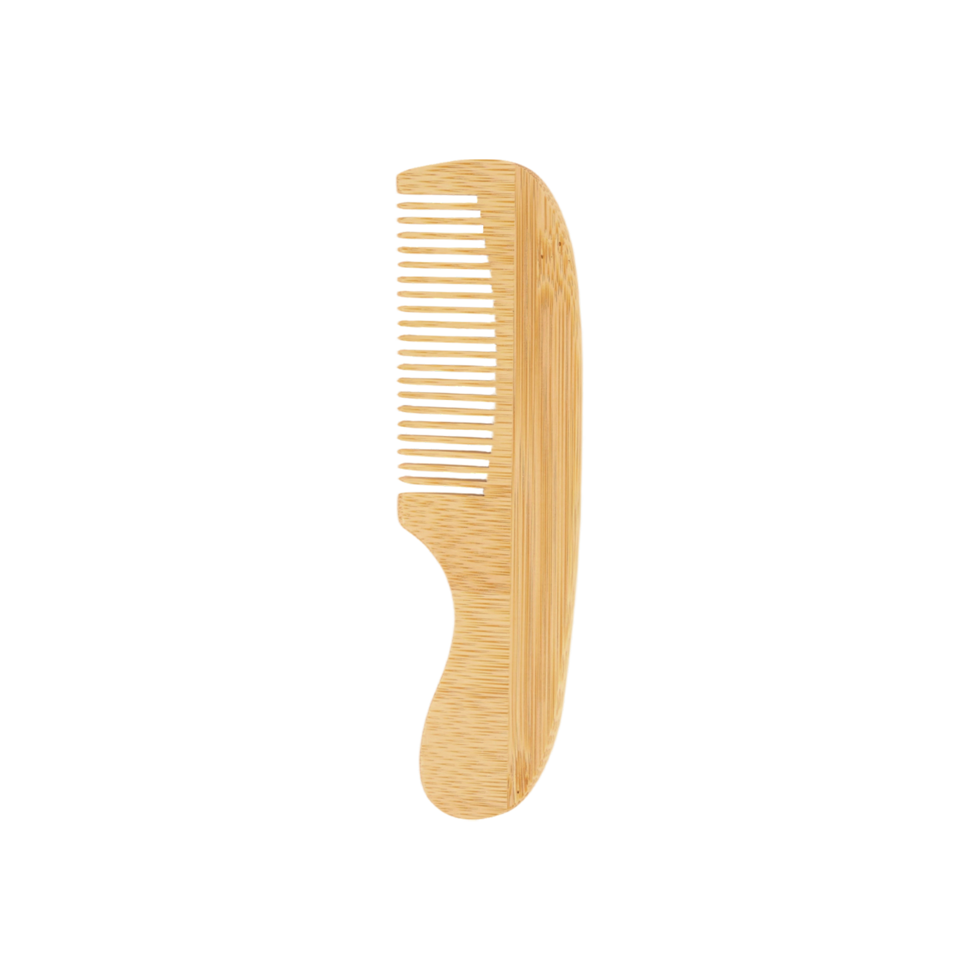 Natural Small Bamboo Comb With Handle - Image 2