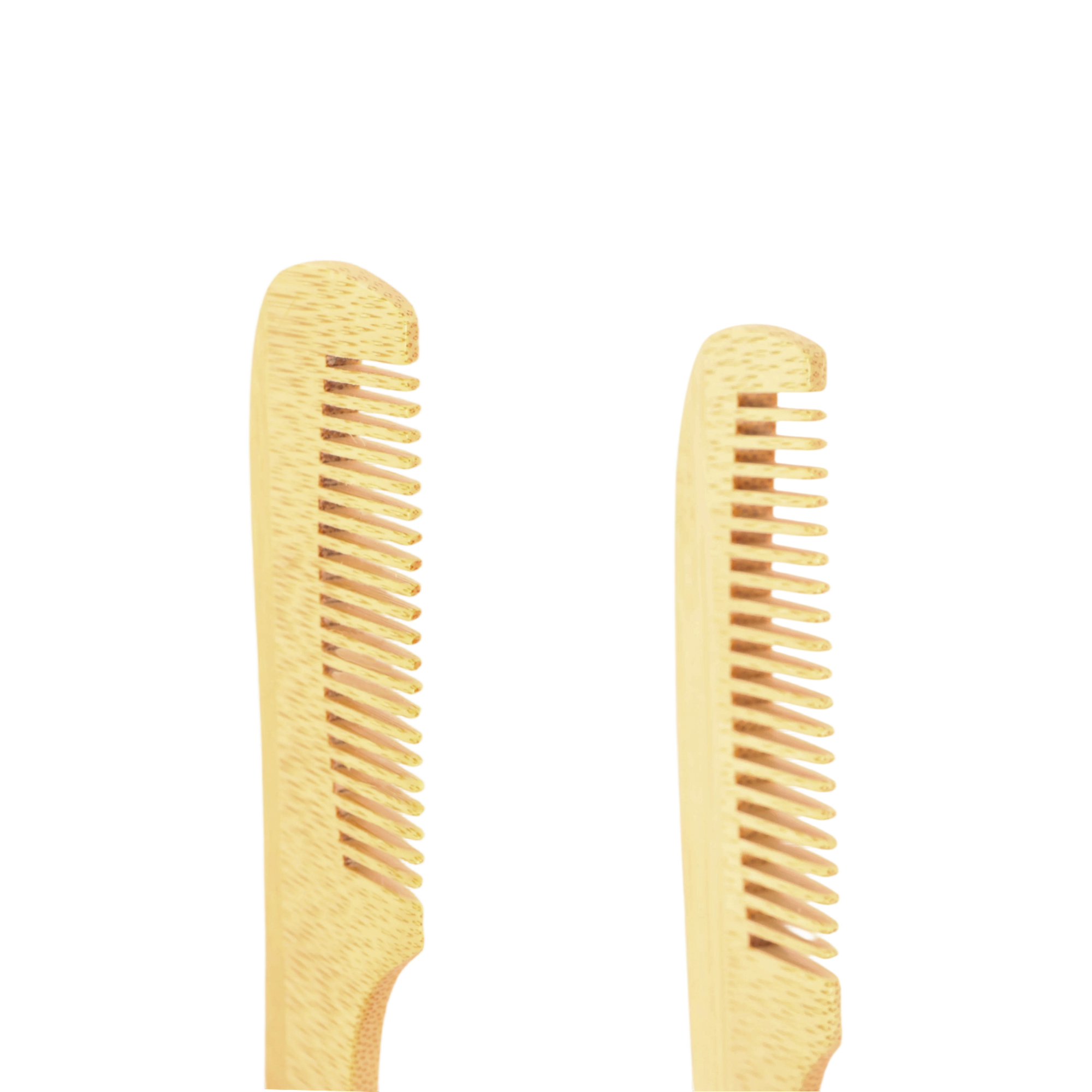 Natural Small Bamboo Comb With Handle - Image 6