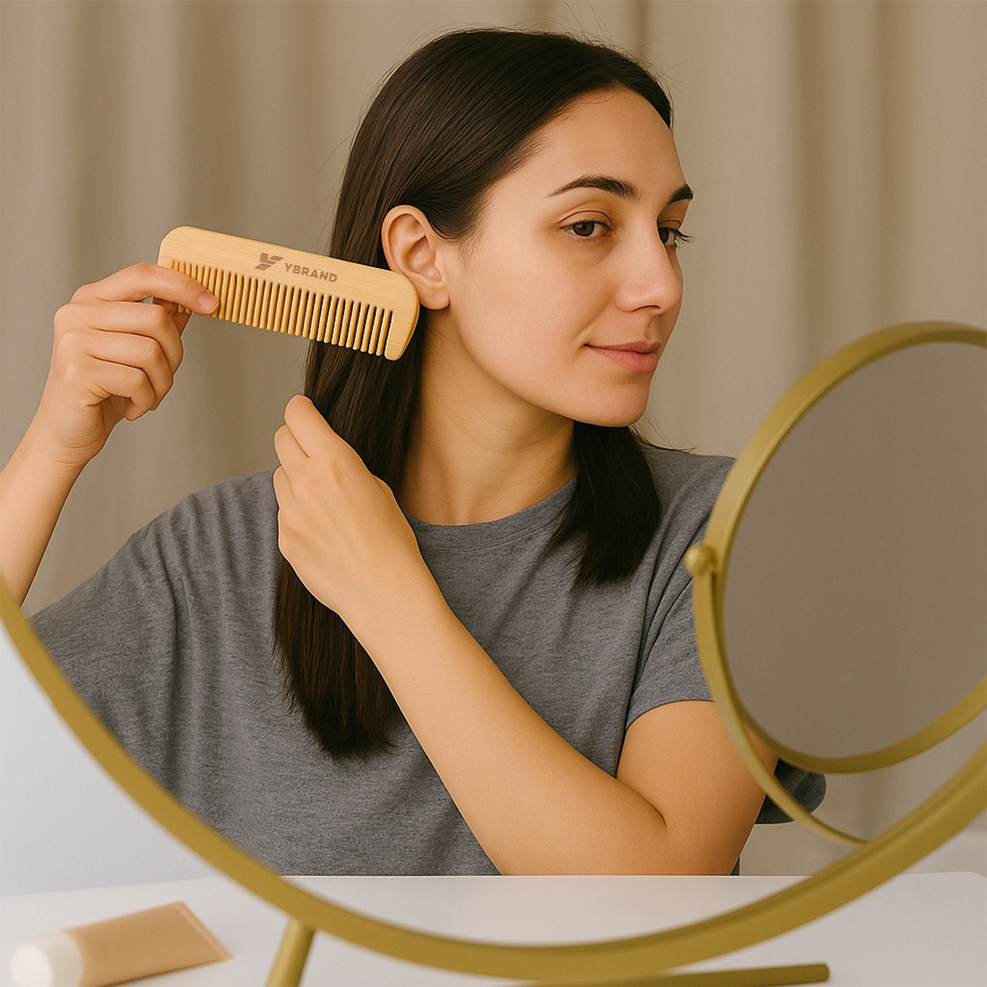 Fine-Tooth Bamboo Small Comb - Image 5