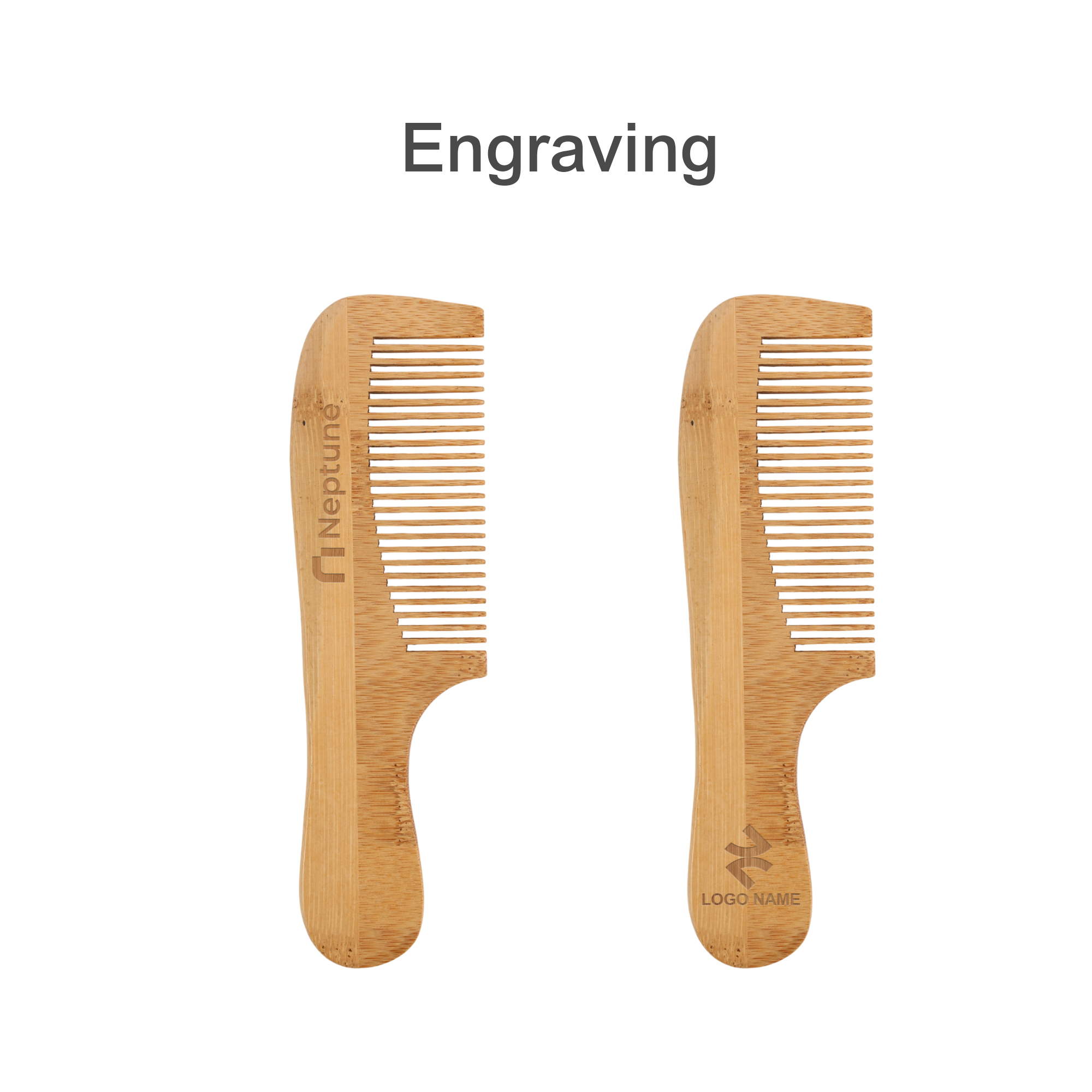 Natural Bamboo Comb With Handle - Image 3
