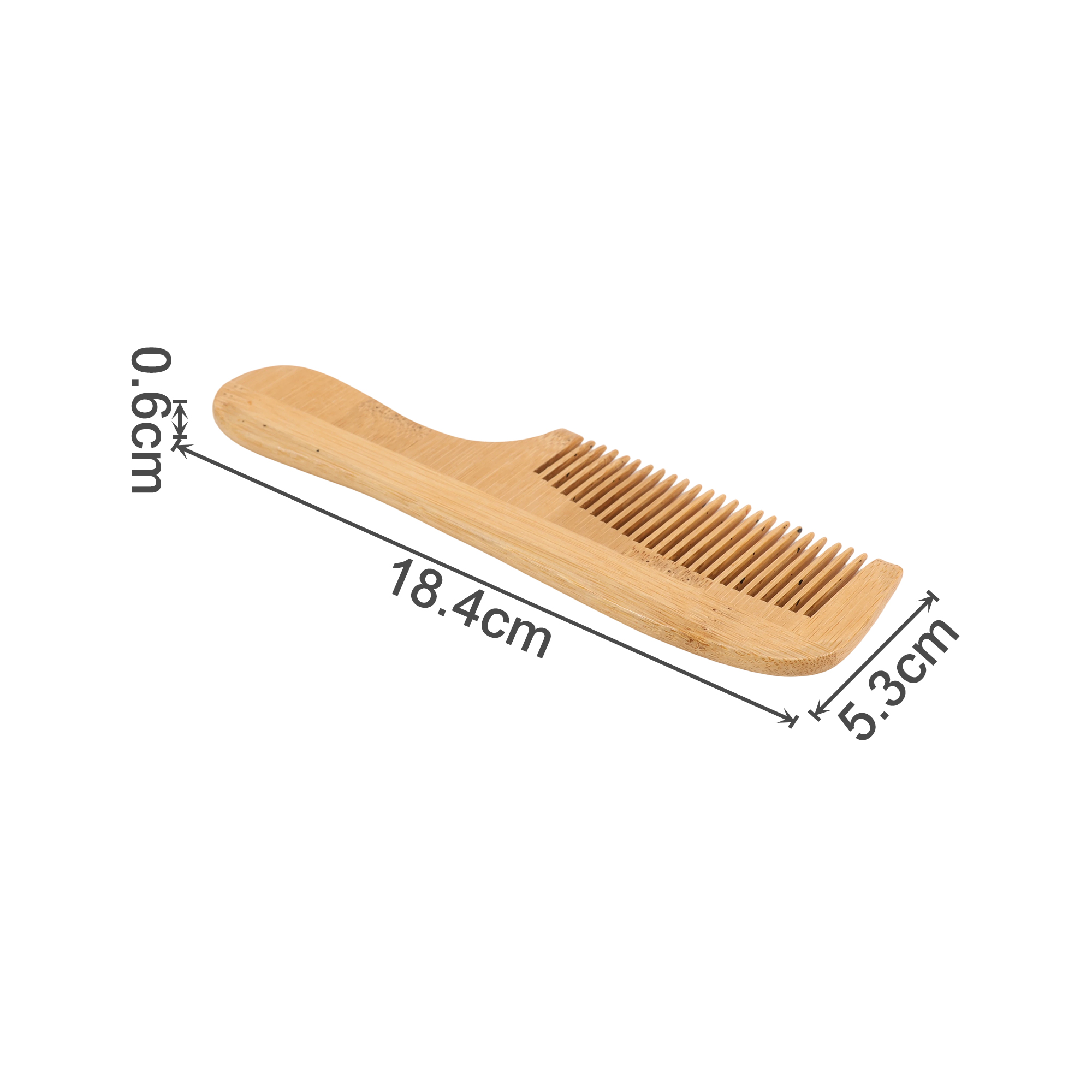 Natural Bamboo Comb With Handle - Image 2