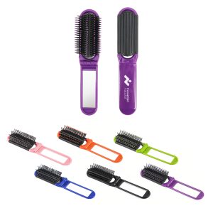 Folding Hair Brush With Mirror