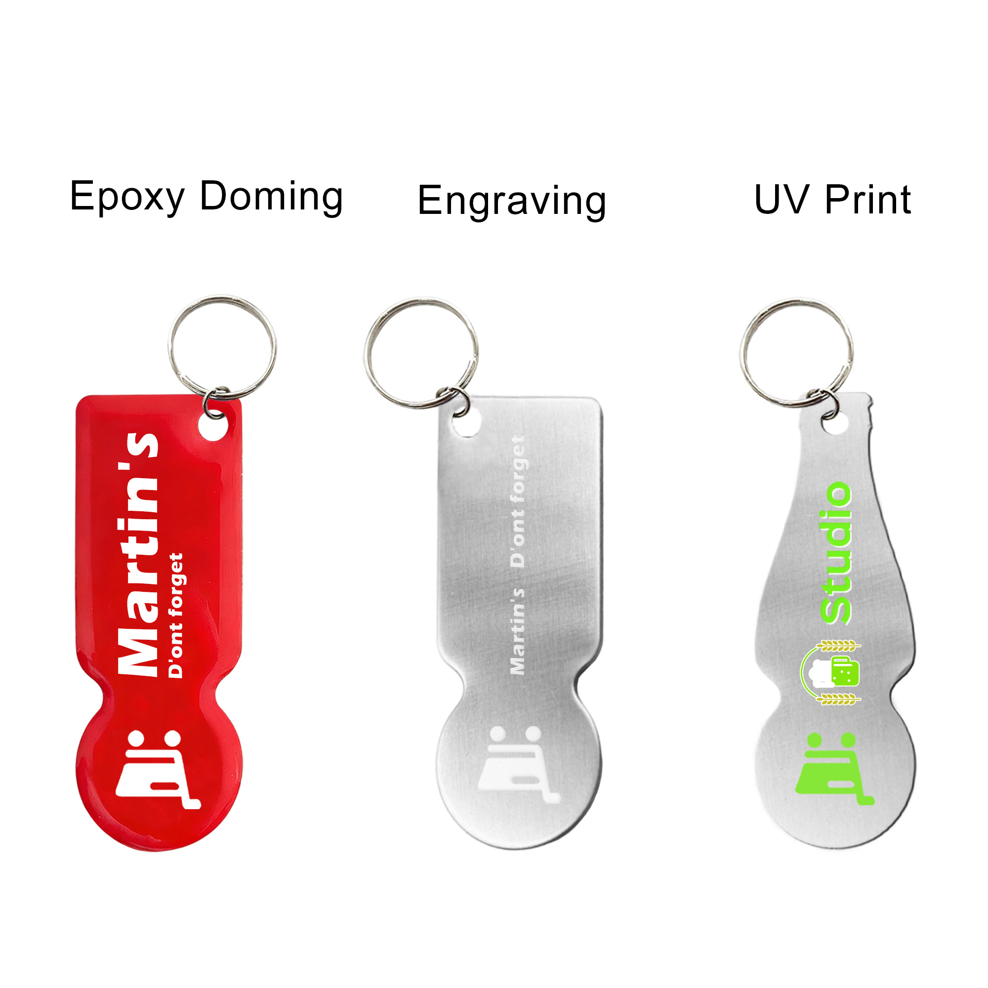 Custom Shape Trolley Coin Keyring - Image 3