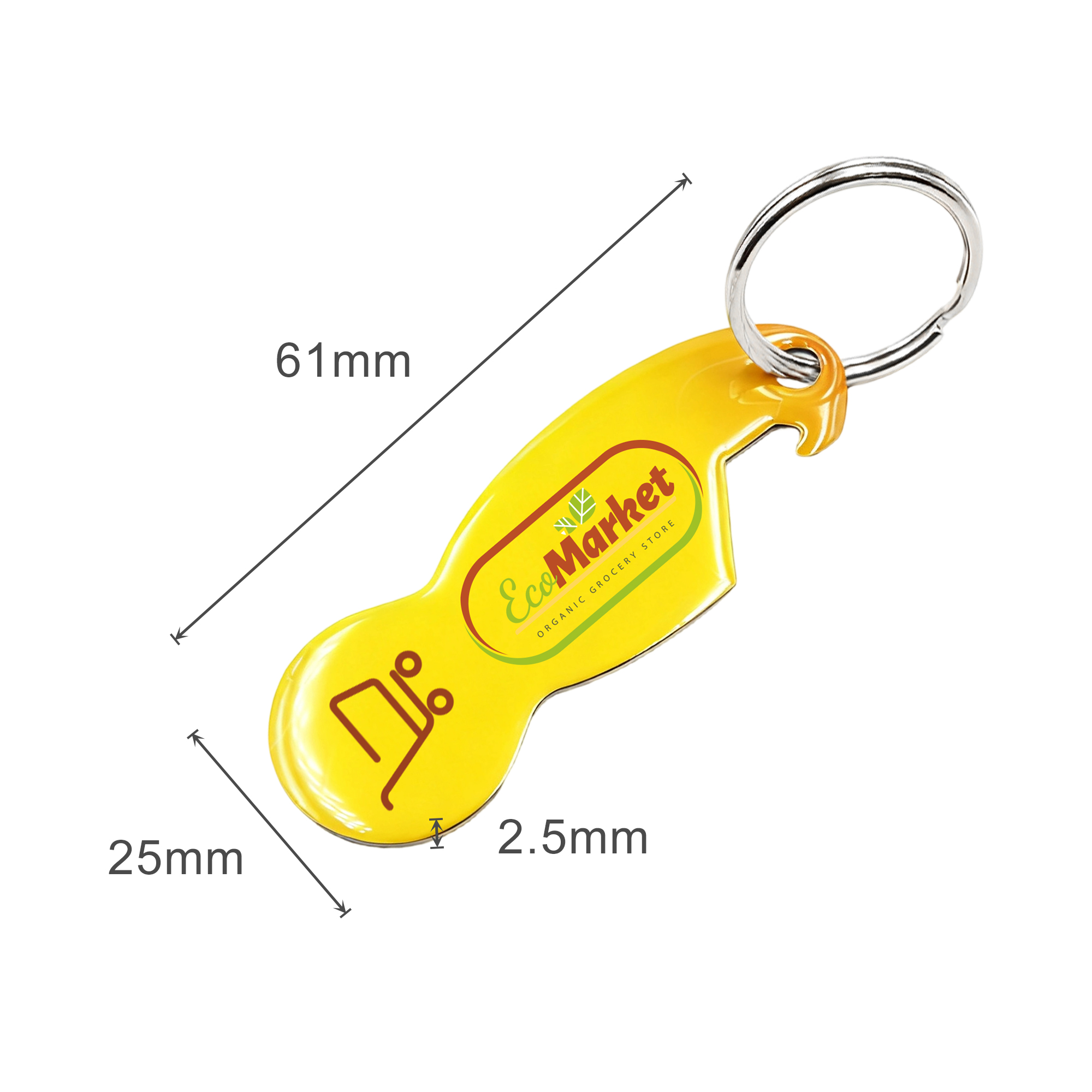Custom Shape Trolley Coin Keyring Bottle Opener - Image 2