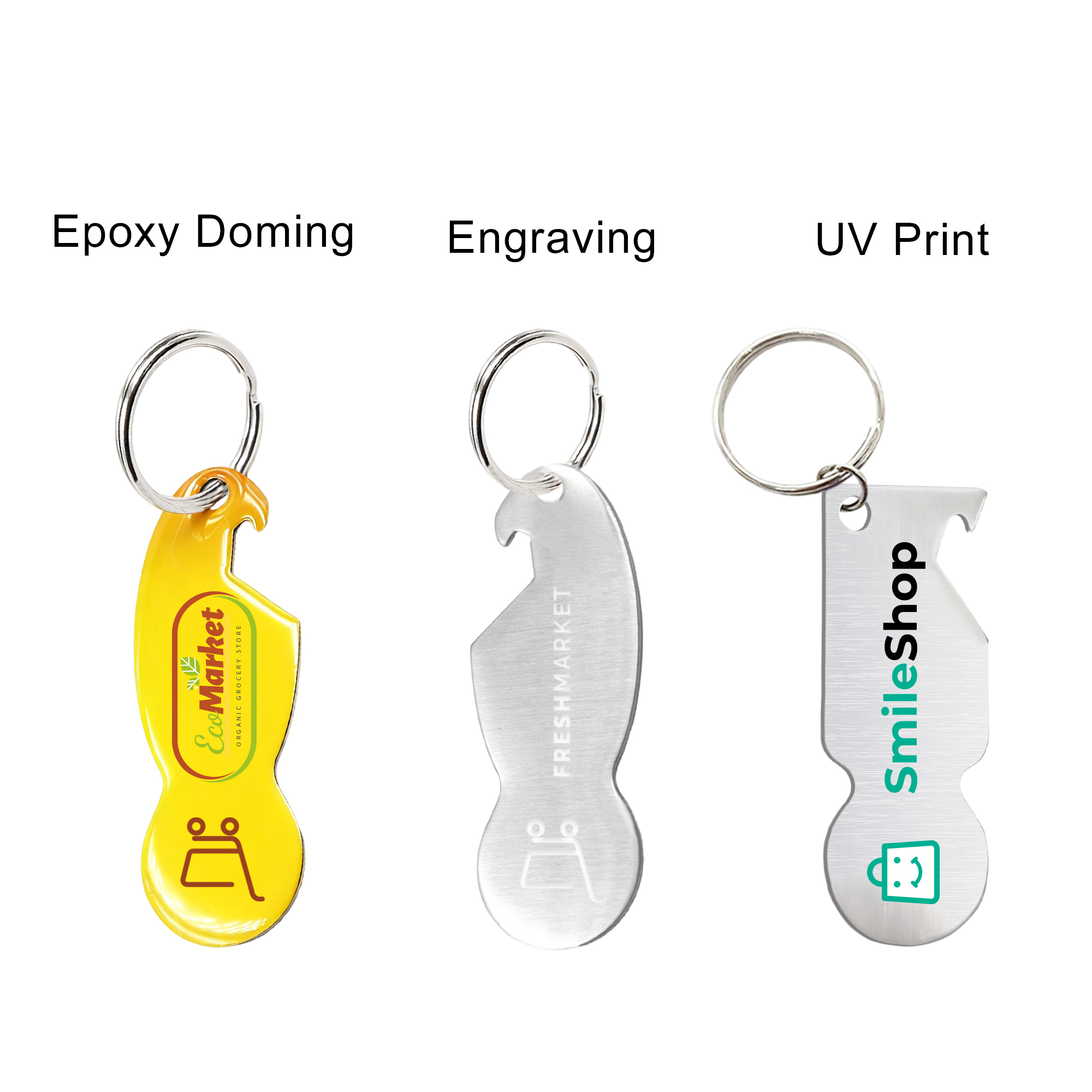 Custom Shape Trolley Coin Keyring Bottle Opener - Image 3