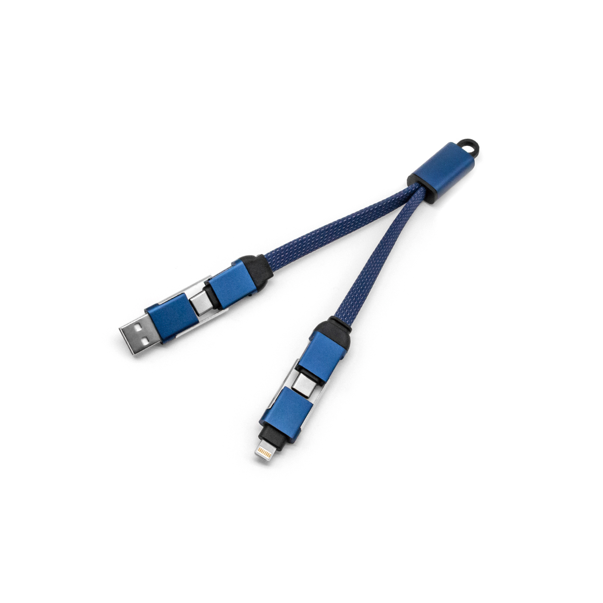60W 4-in-1 Braided Charging Cable with Keyring - Image 3