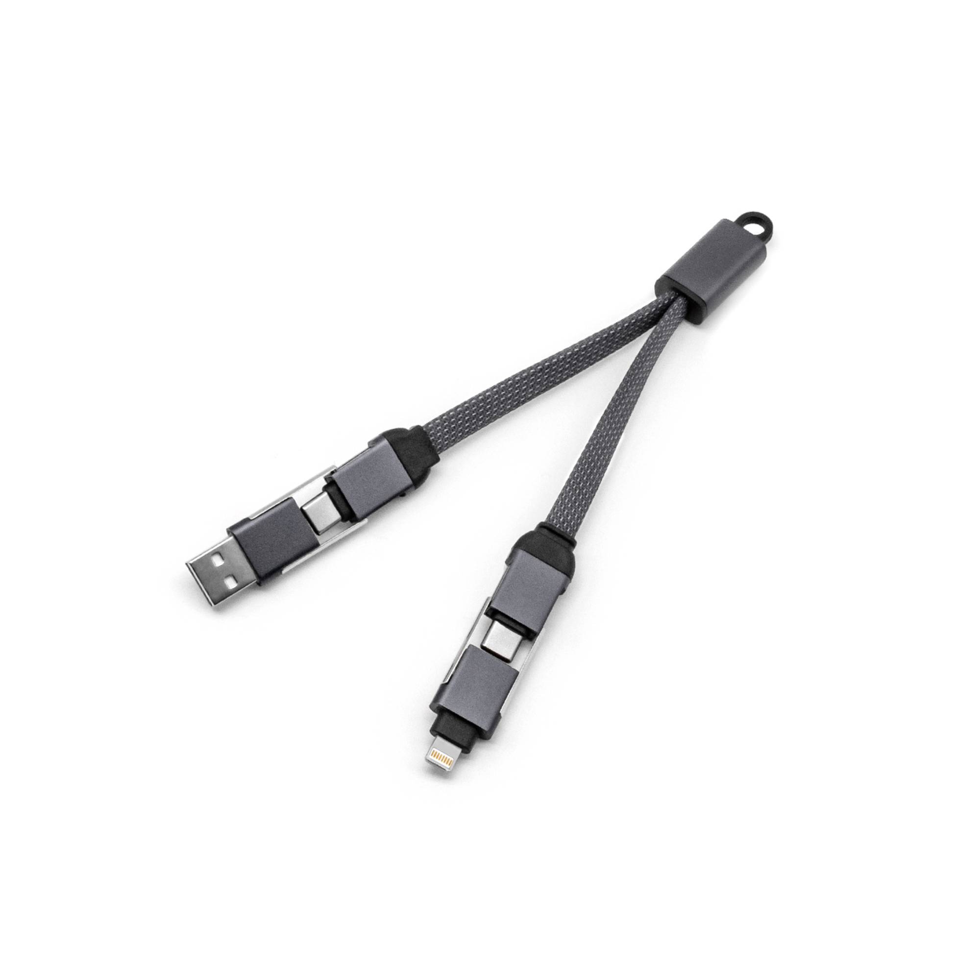 60W 4-in-1 Braided Charging Cable with Keyring - Image 5