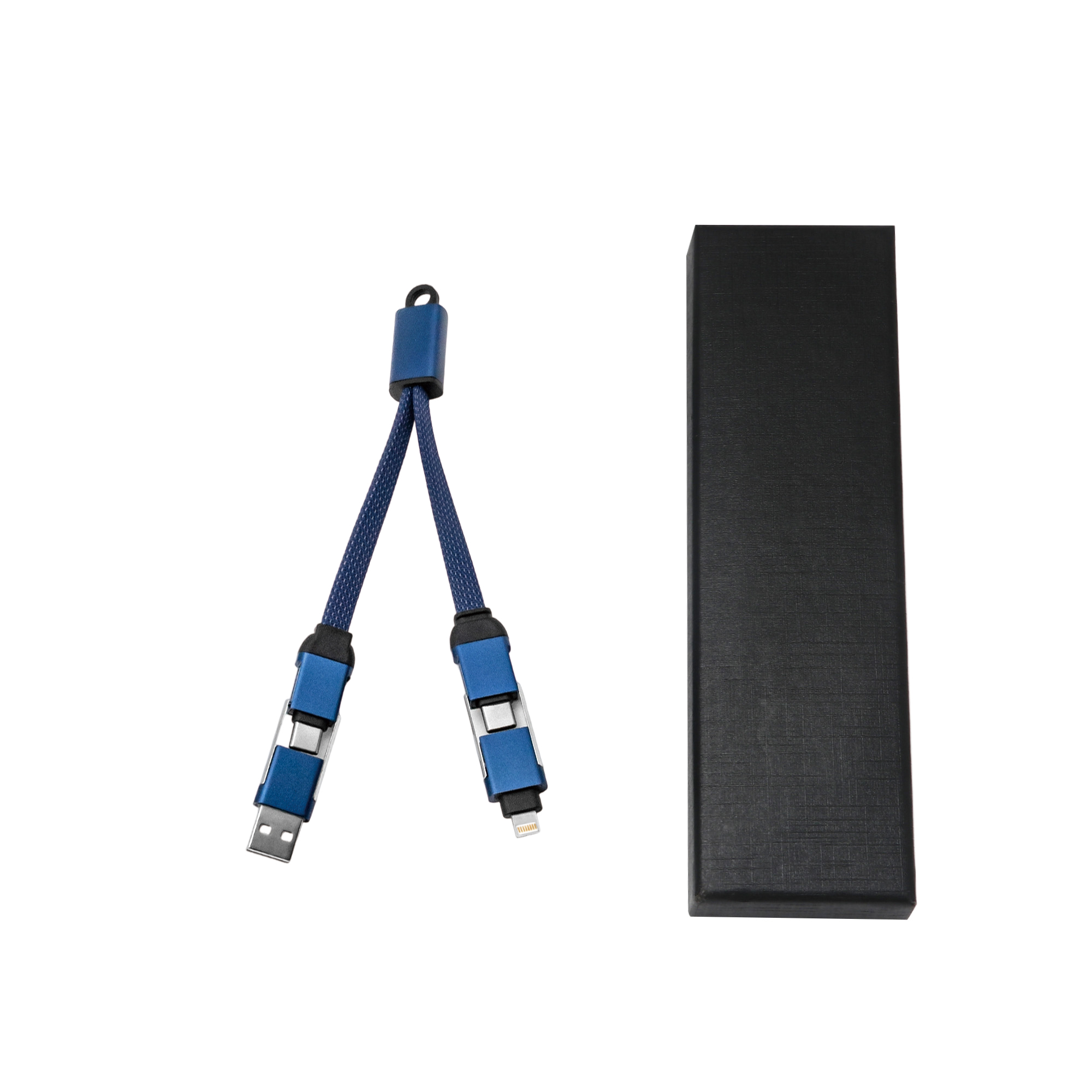 60W 4-in-1 Braided Charging Cable with Keyring - Image 10