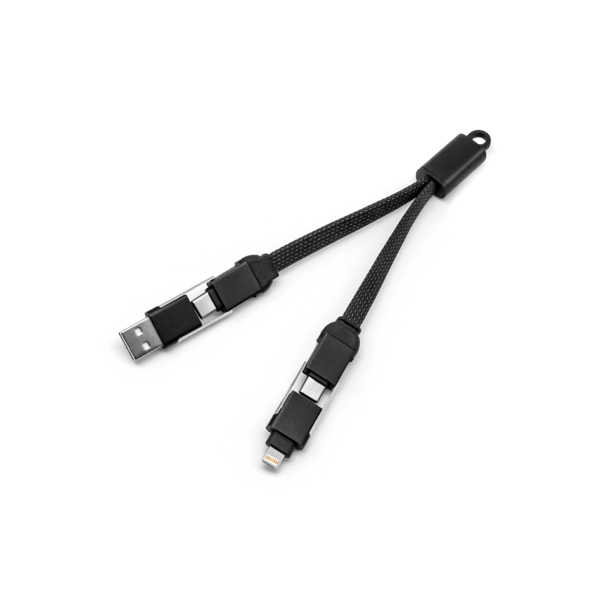 60W 4-in-1 Braided Charging Cable with Keyring - Image 2