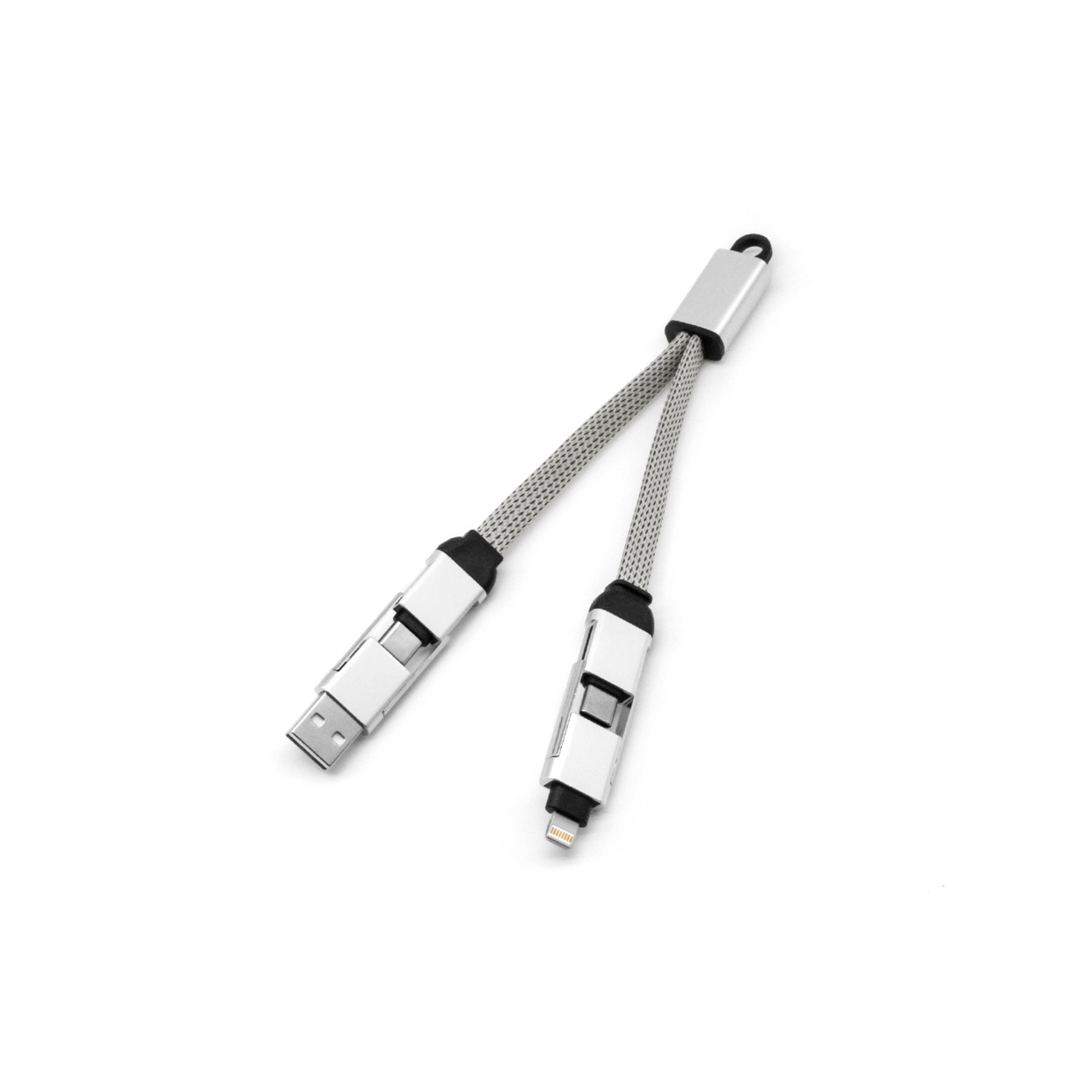 60W 4-in-1 Braided Charging Cable with Keyring - Image 4