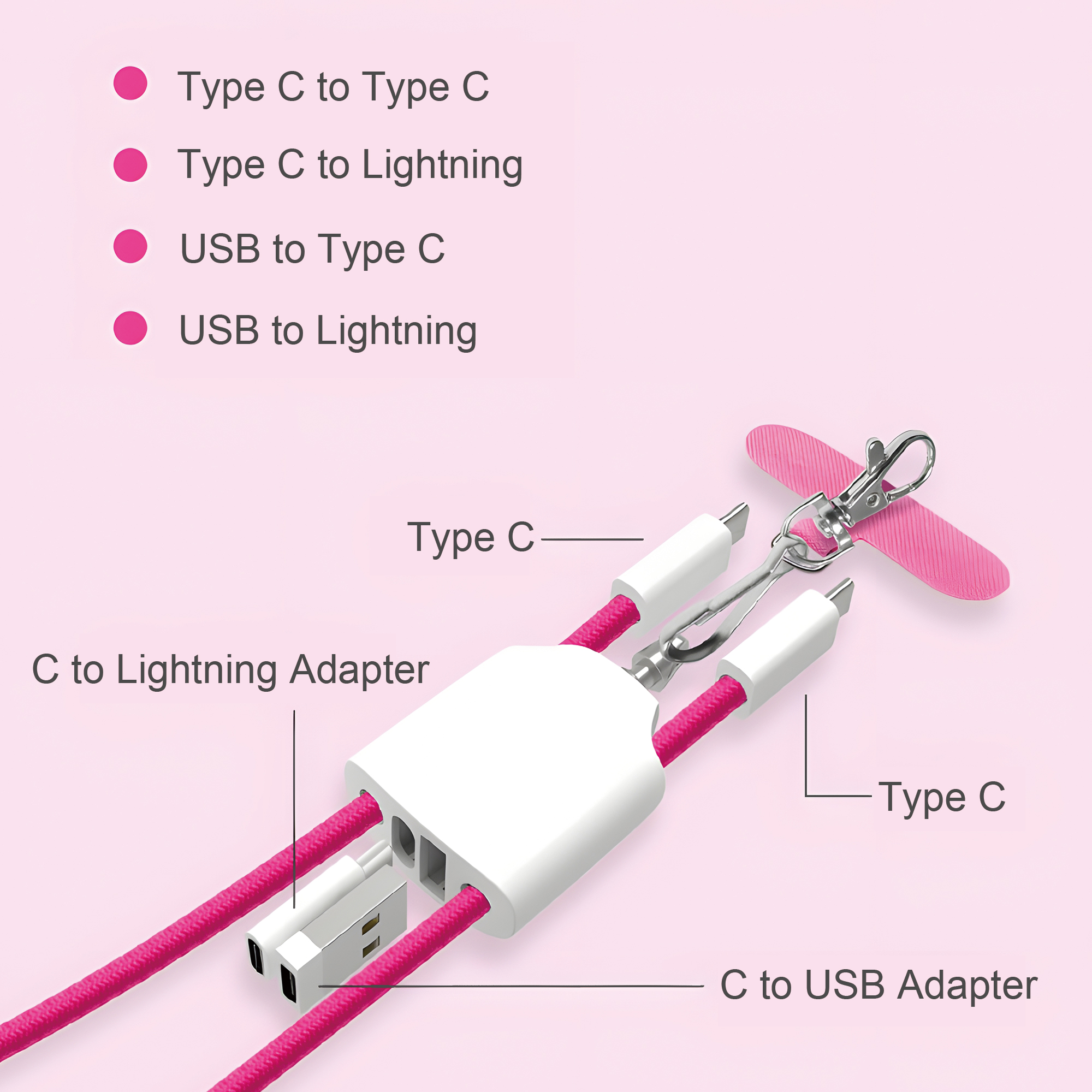 60W 4-in-1 Charging Phone Lanyard - Image 9