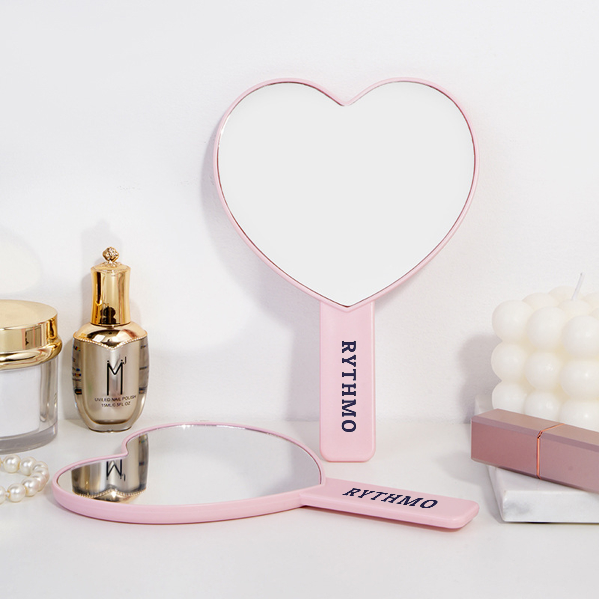 Heart-Shaped Handheld Mirror with Handle - Image 11
