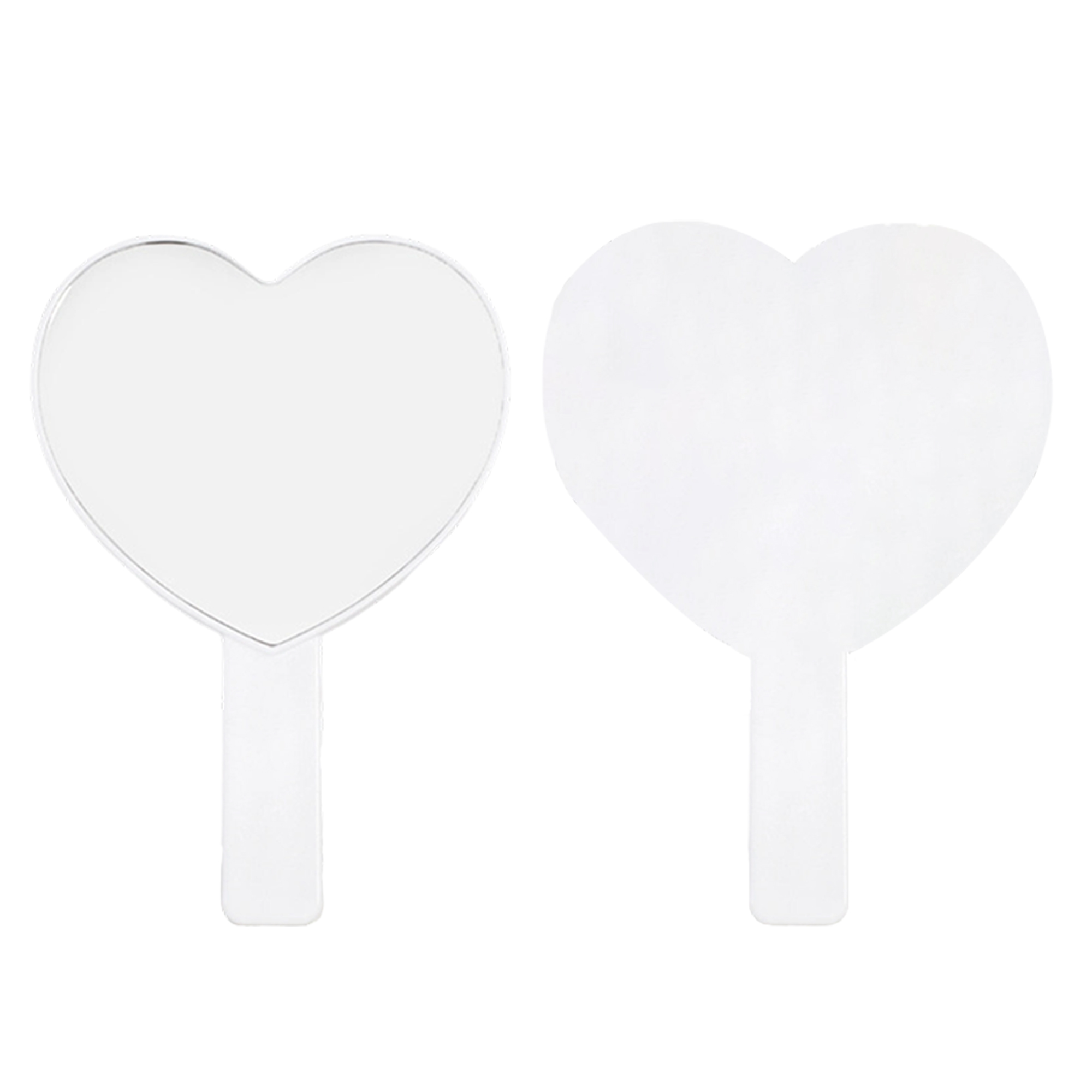 Heart-Shaped Handheld Mirror with Handle - Image 2